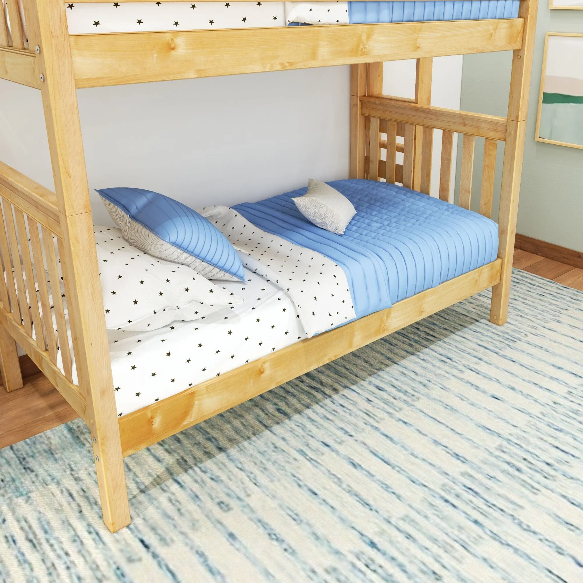 Twin Bunk Bed with Ladder on End