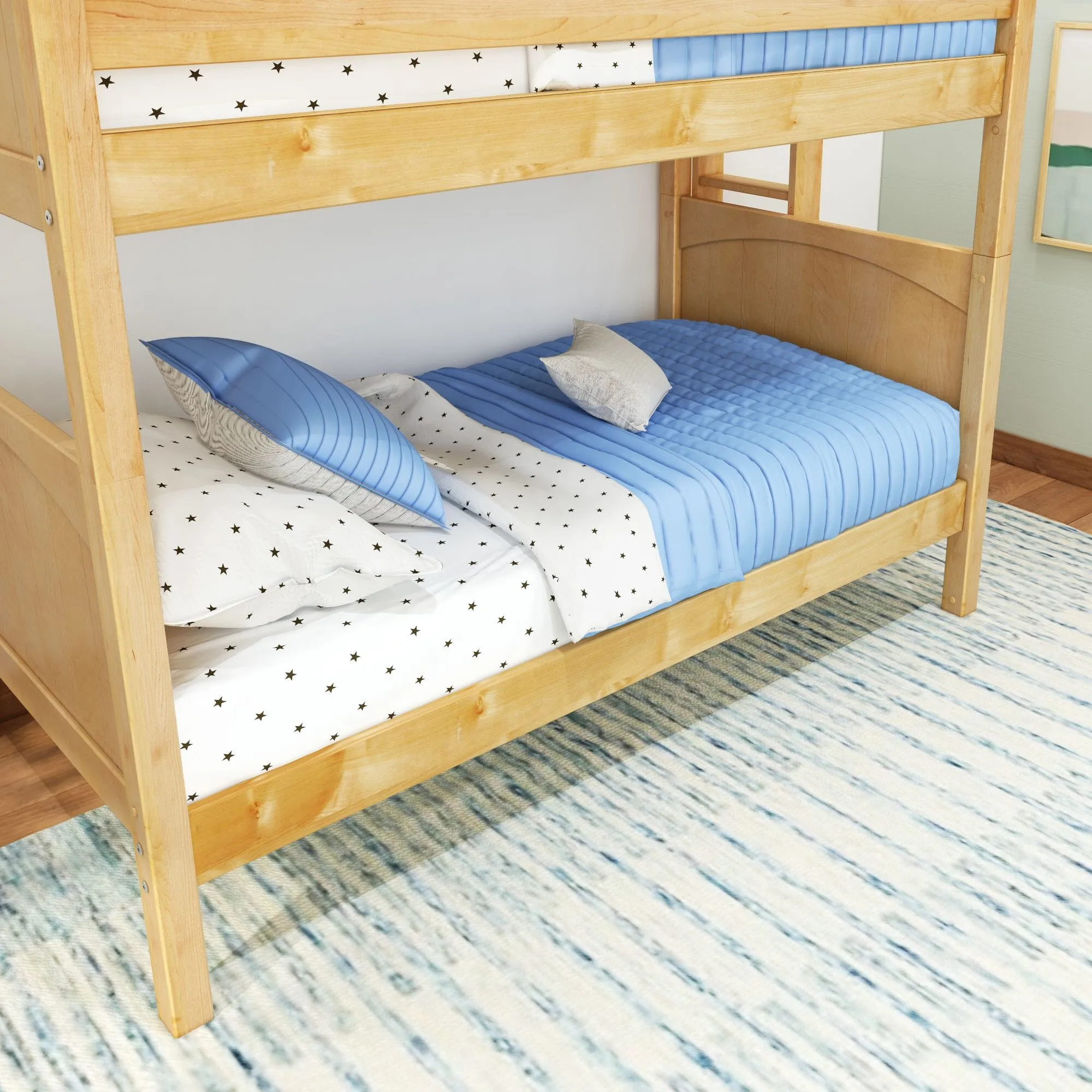 Twin Bunk Bed with Ladder on End