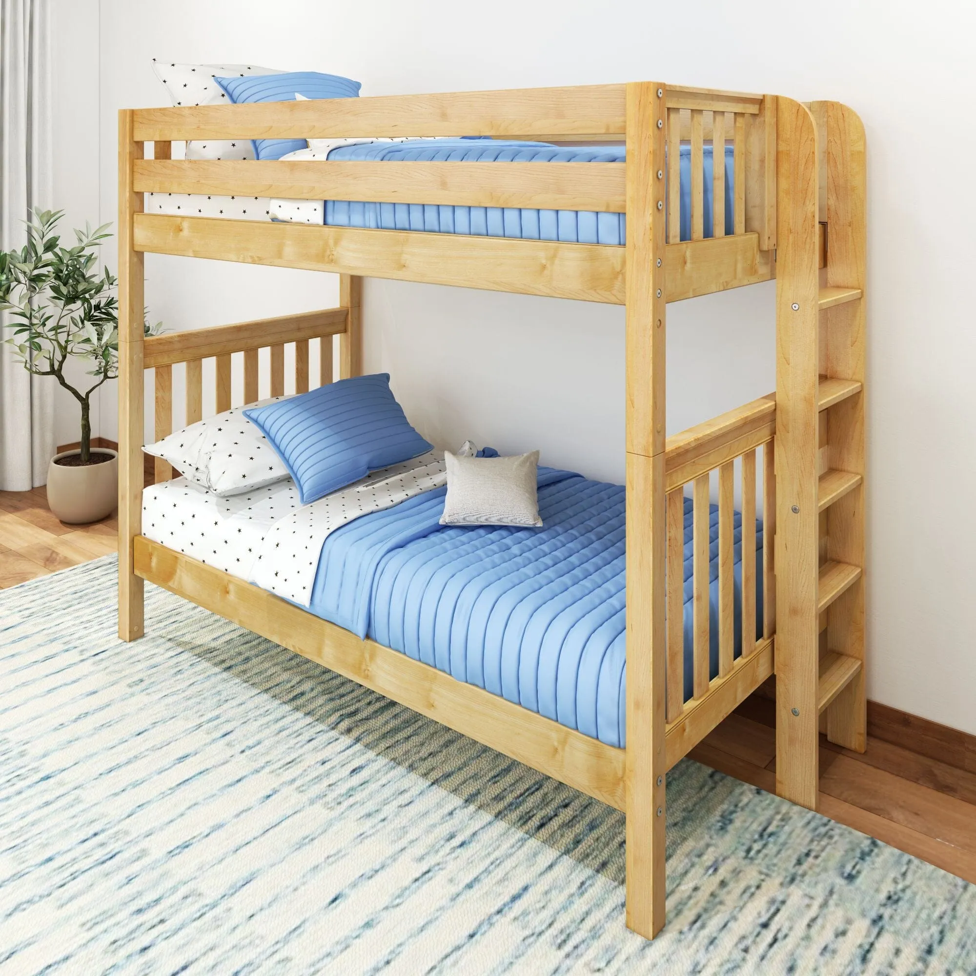 Twin Bunk Bed with Ladder on End