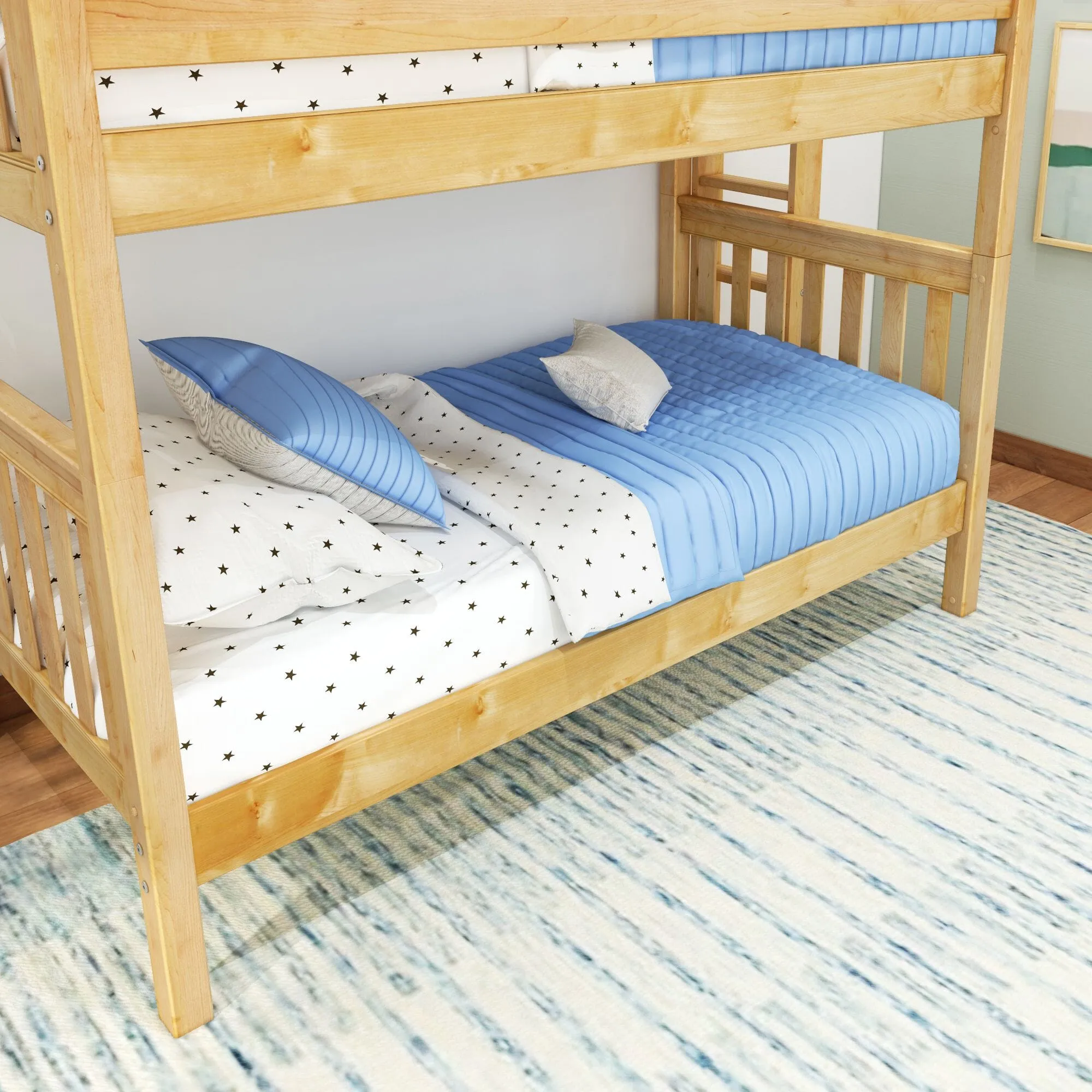 Twin Bunk Bed with Ladder on End