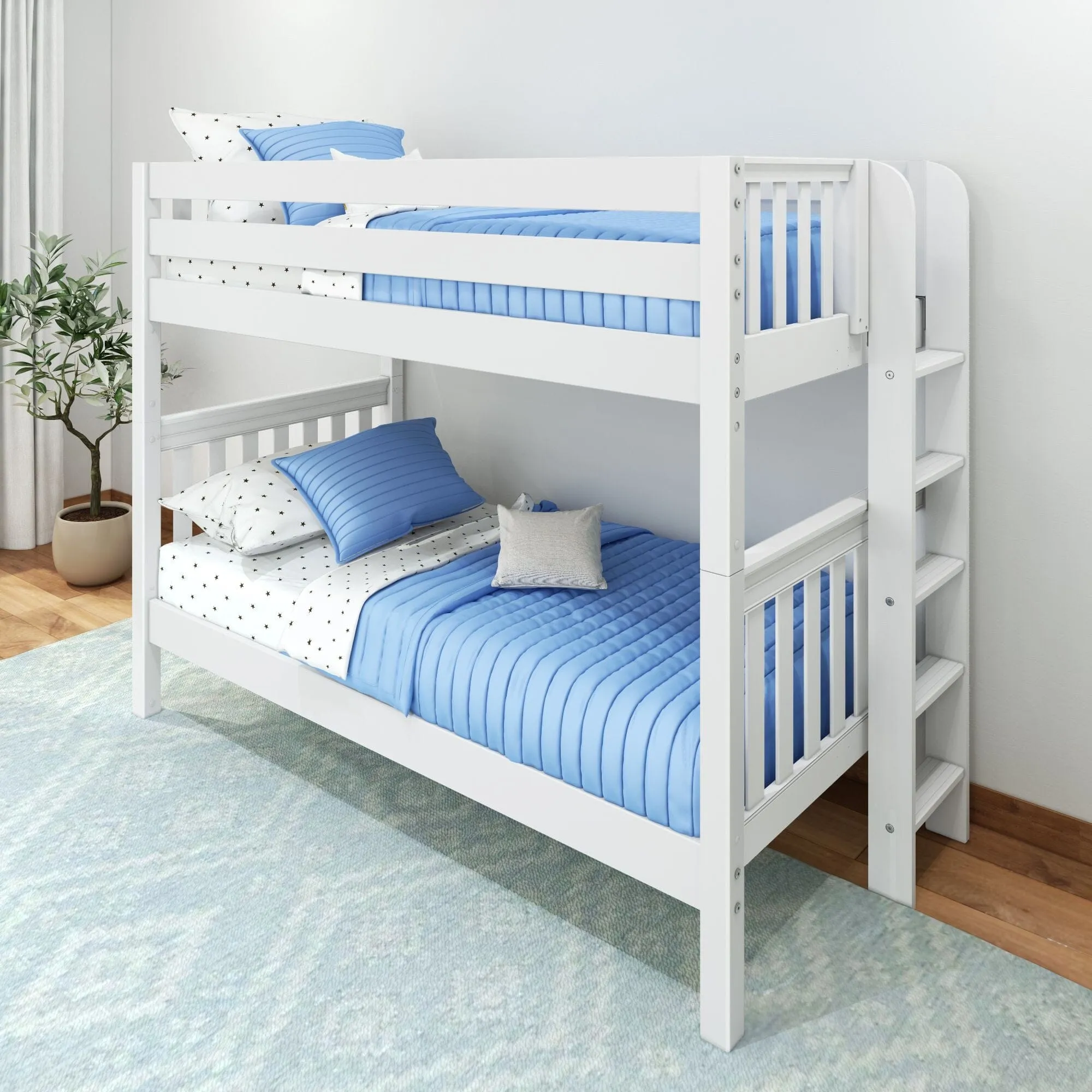 Twin Bunk Bed with Ladder on End