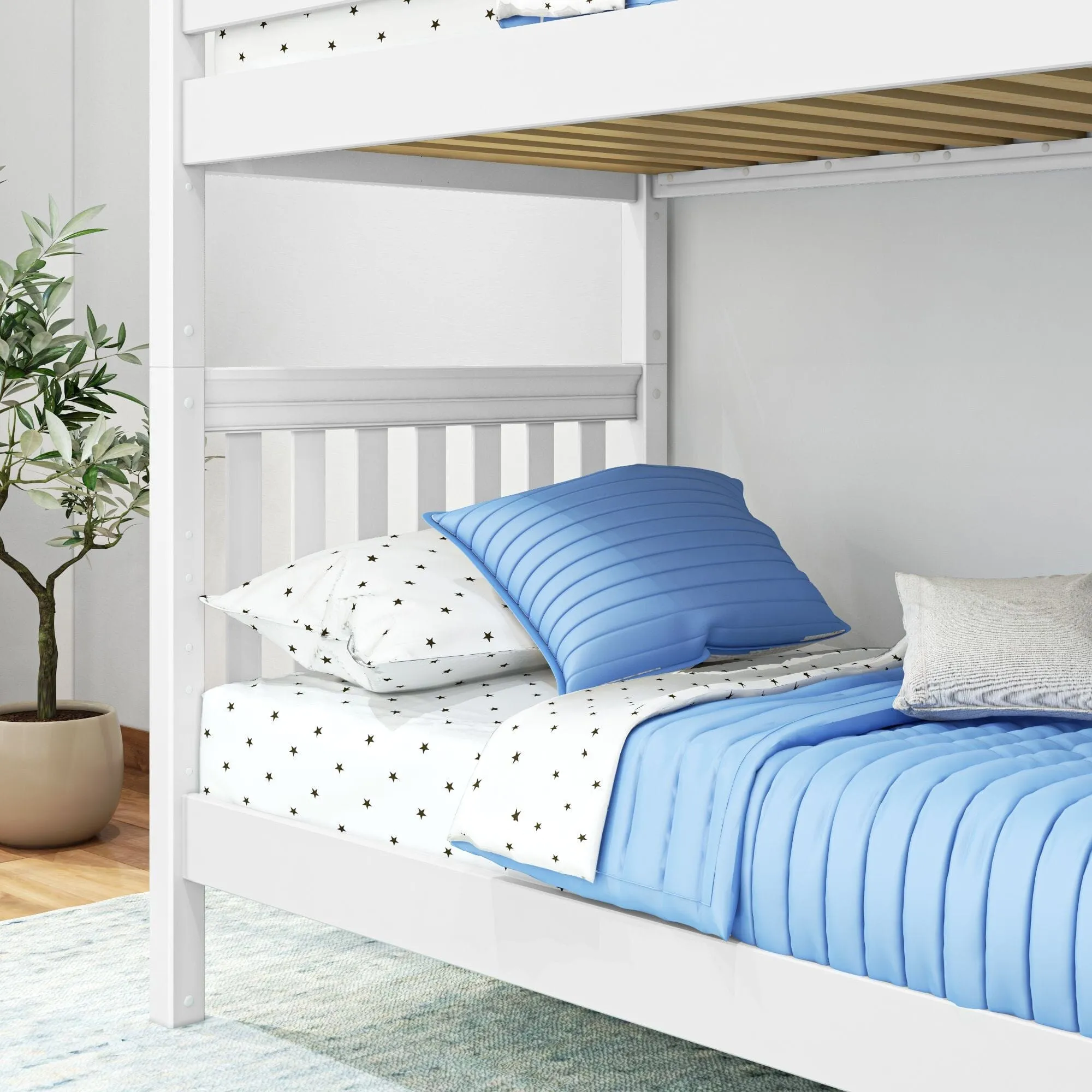 Twin Bunk Bed with Ladder on End
