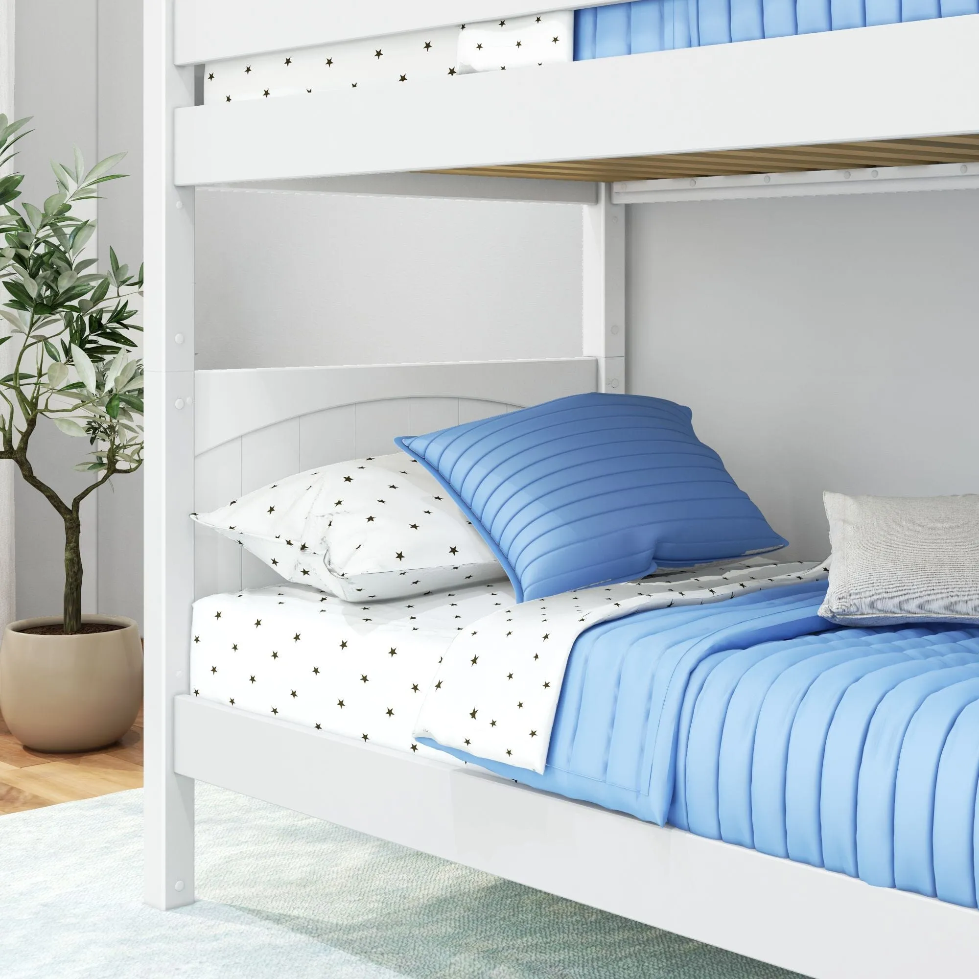 Twin Bunk Bed with Ladder on End