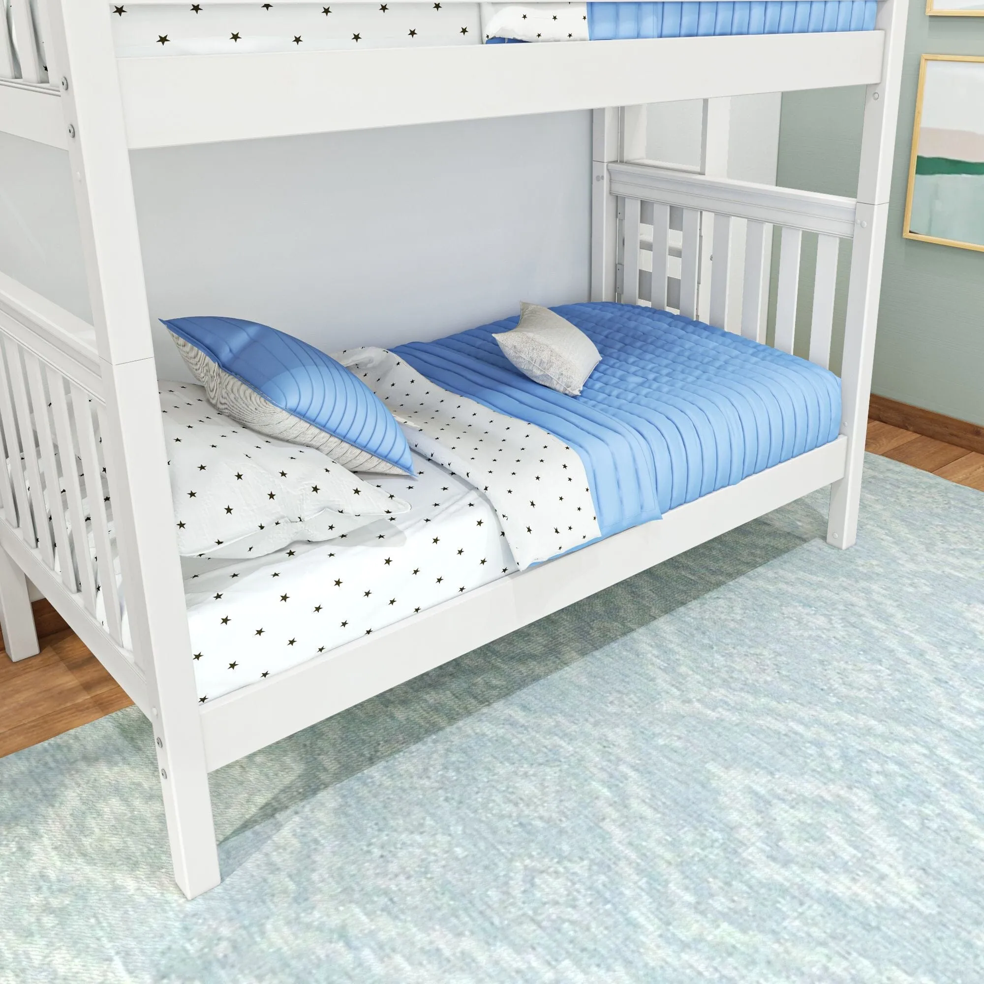 Twin Bunk Bed with Ladder on End