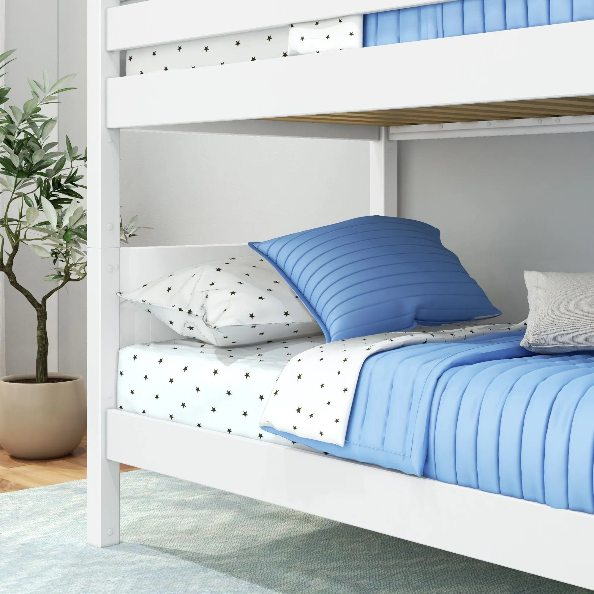 Twin Bunk Bed with Ladder on End
