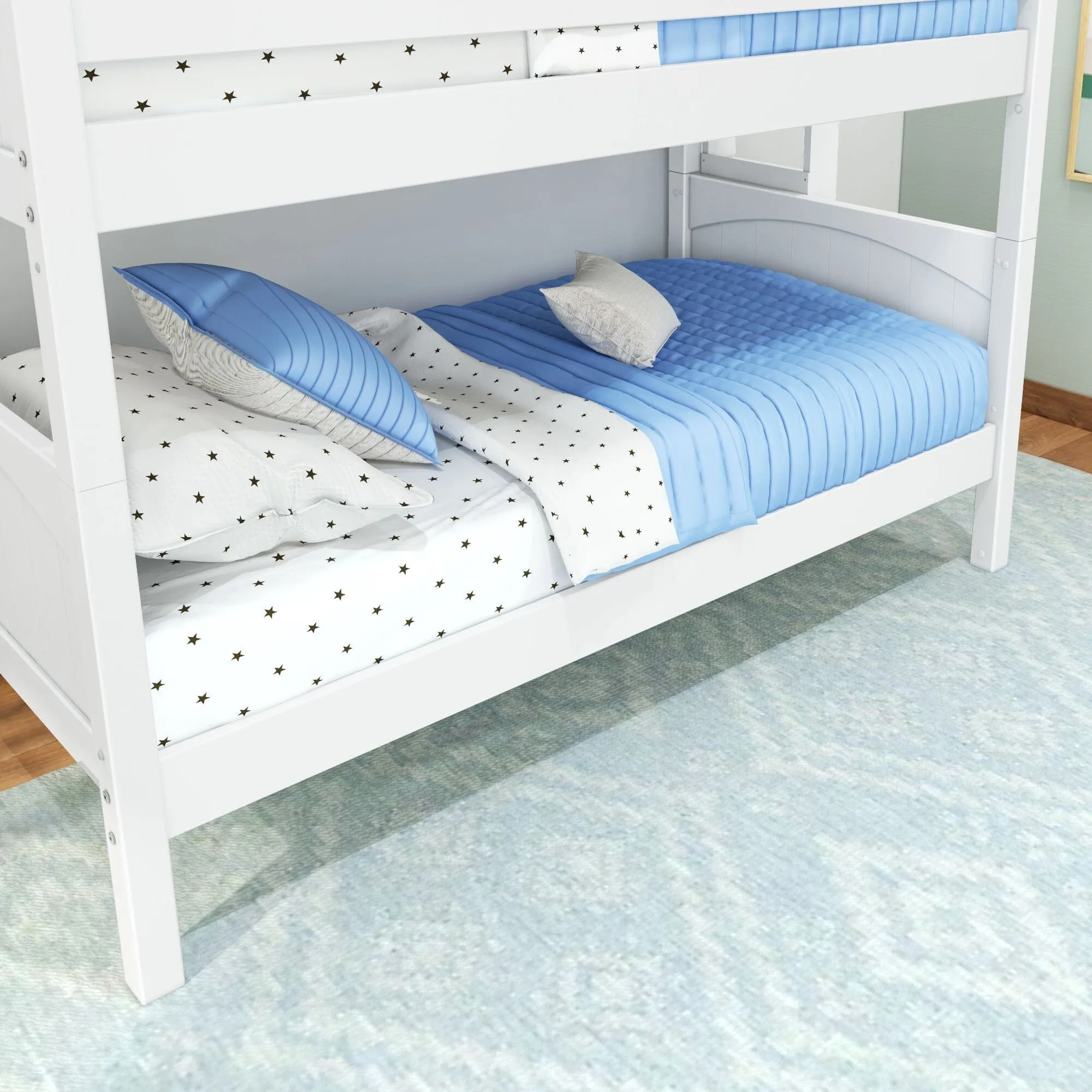 Twin Bunk Bed with Ladder on End