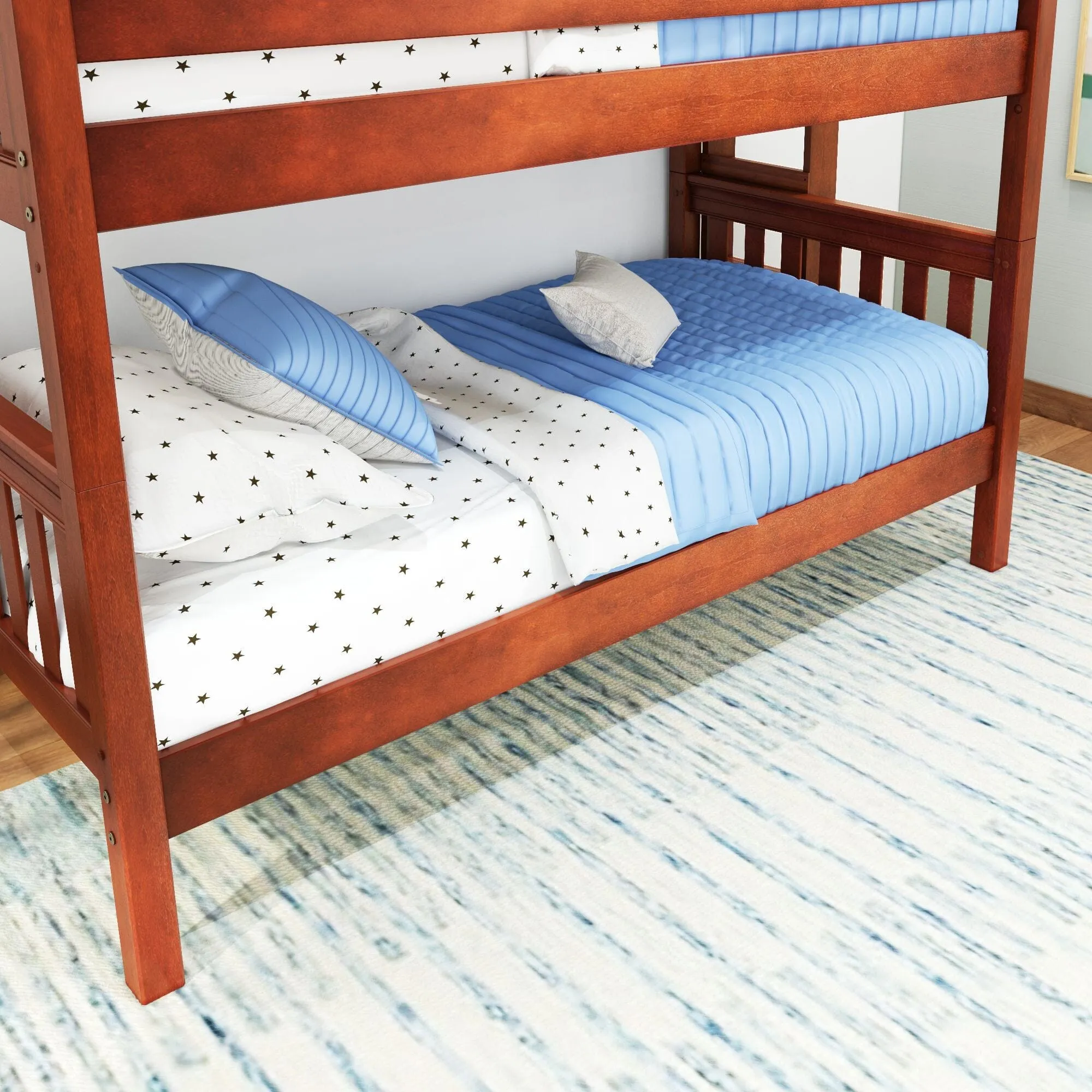 Twin Bunk Bed with Ladder on End