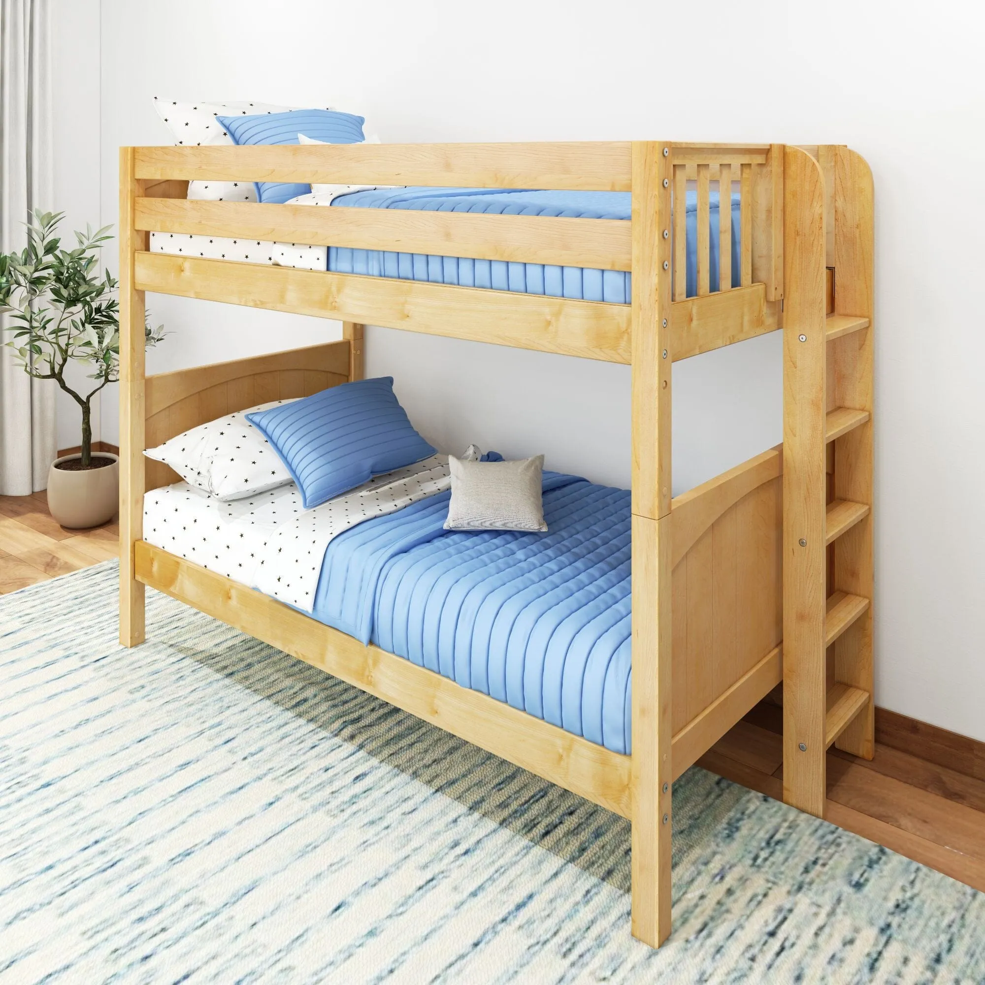 Twin Bunk Bed with Ladder on End