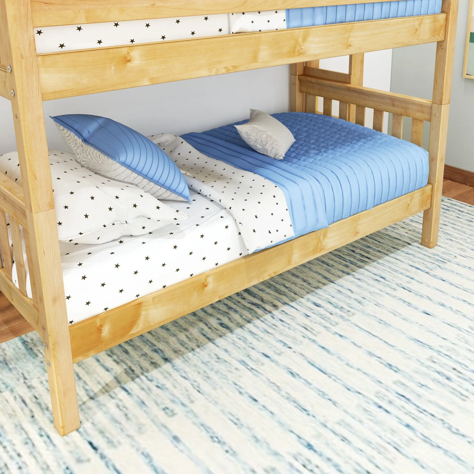 Twin Bunk Bed with Ladder on End