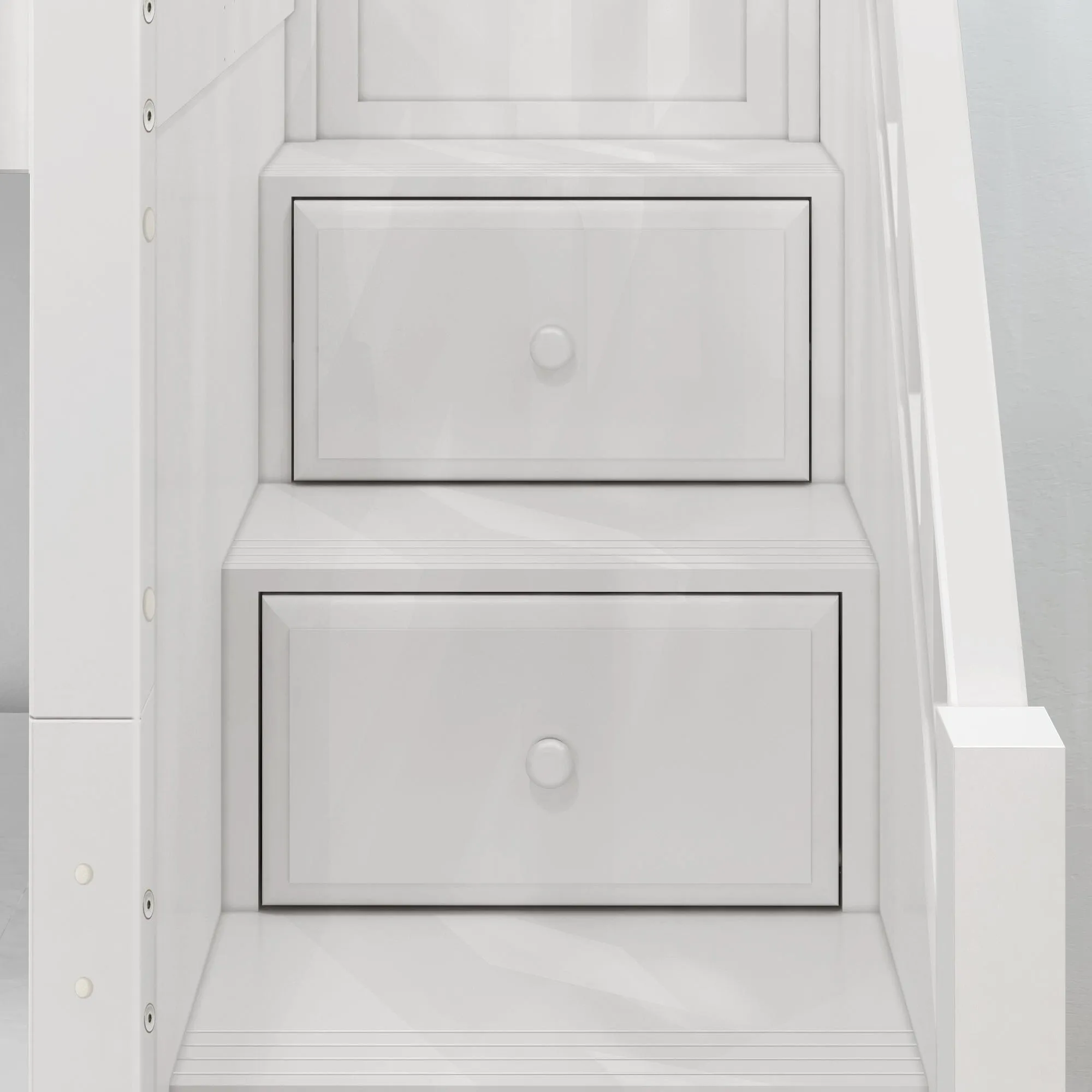 Twin Medium Bunk Bed with Stairs and Trundle Bed
