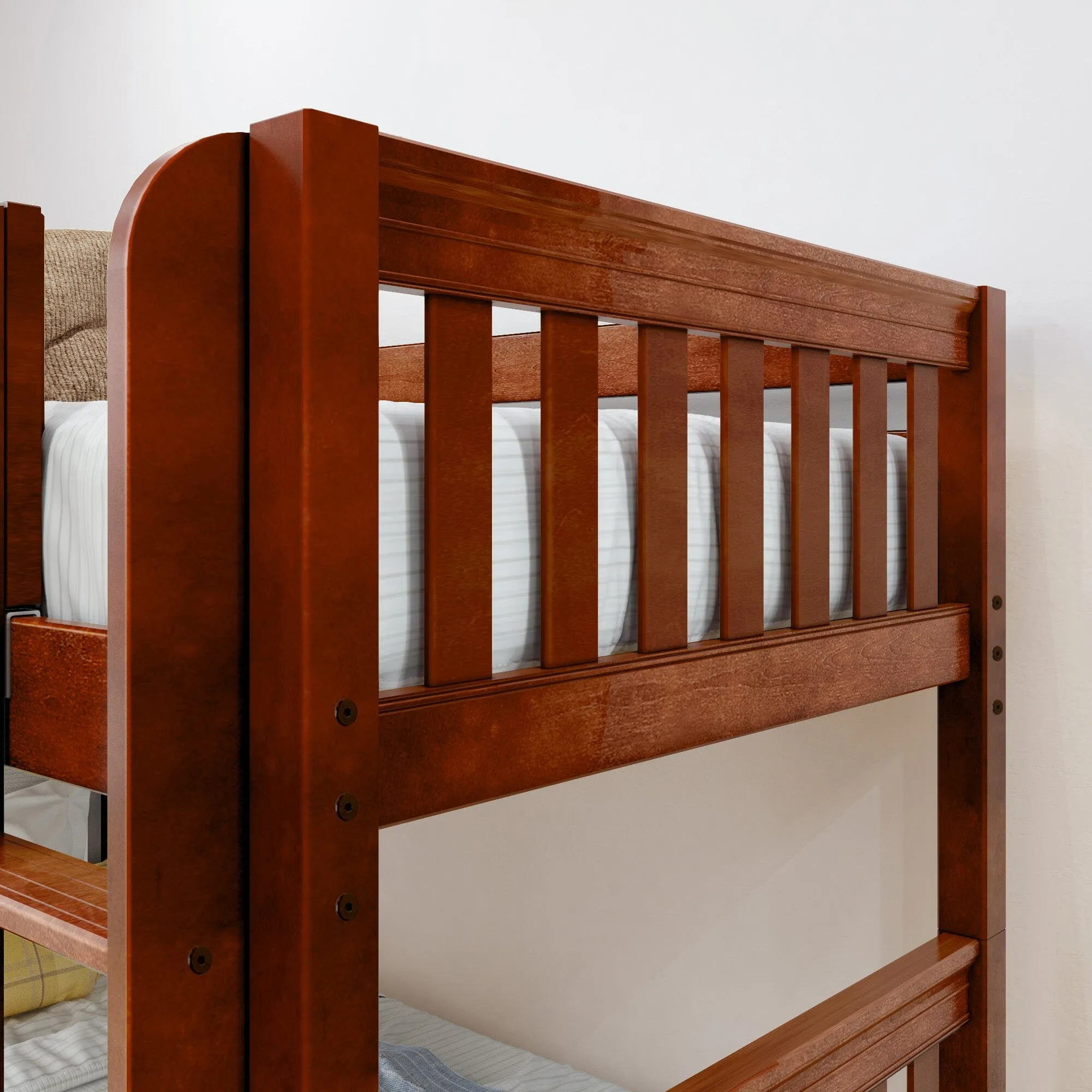 Twin Medium Bunk Bed with Stairs and Trundle Bed