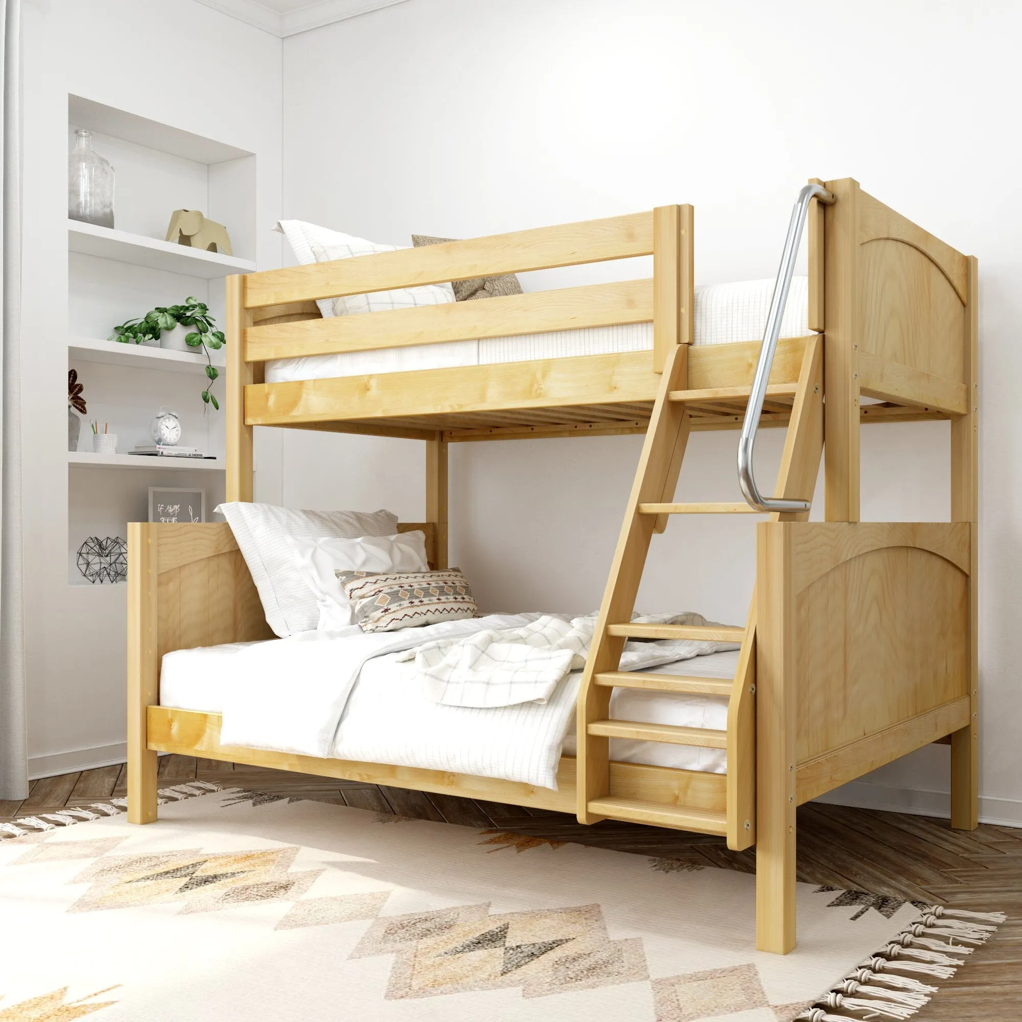 Twin over Full Medium Bunk Bed with Angled Ladder