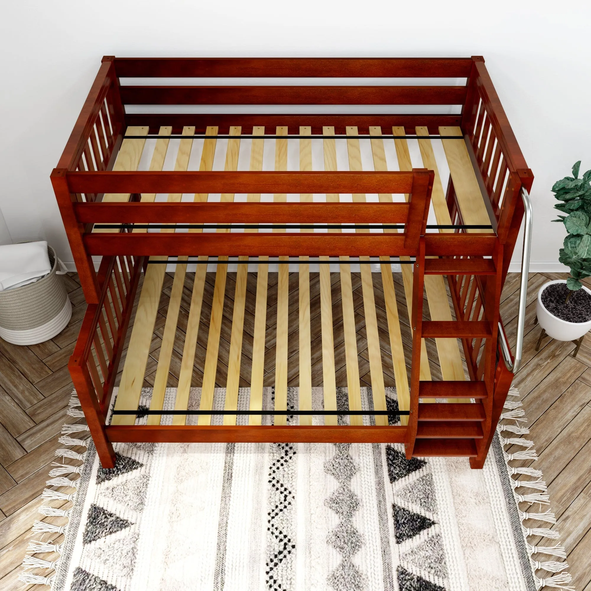 Twin over Full Medium Bunk Bed with Angled Ladder