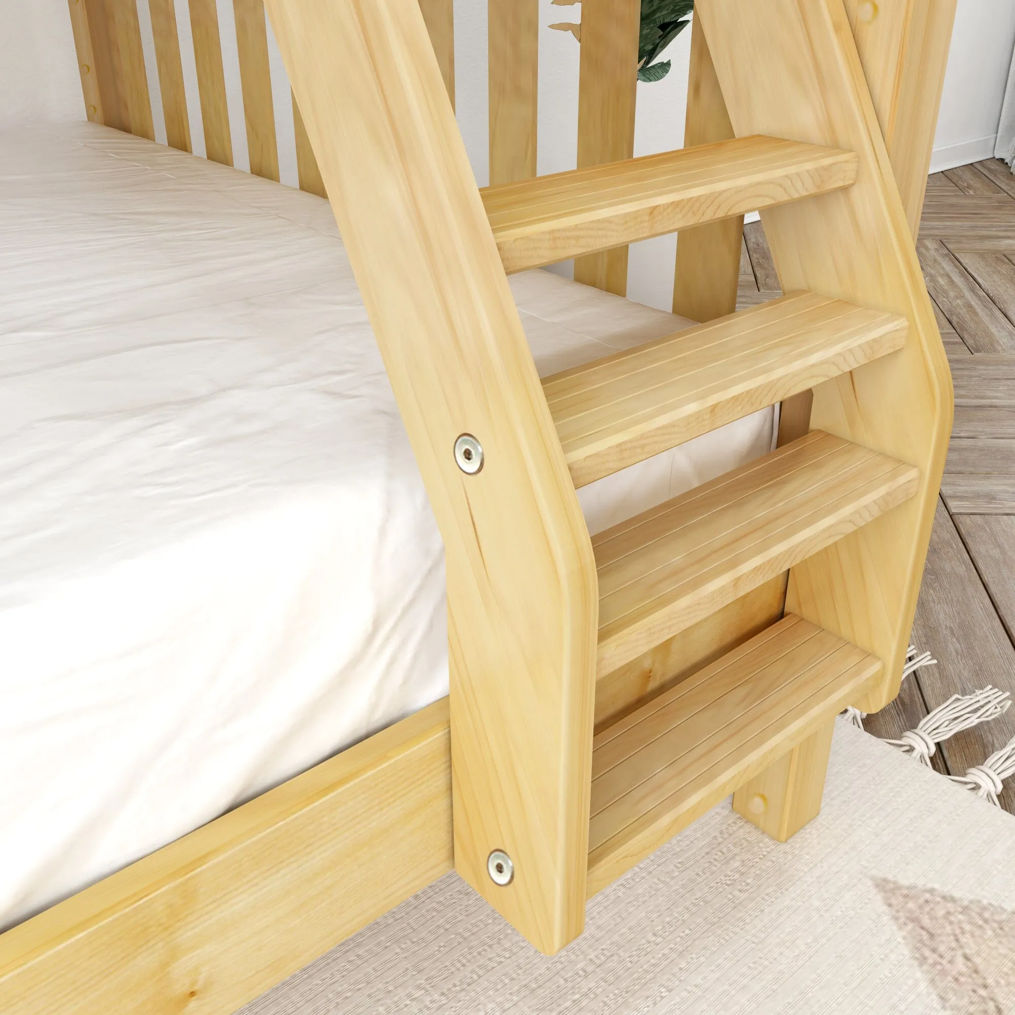 Twin over Full Medium Bunk Bed with Angled Ladder