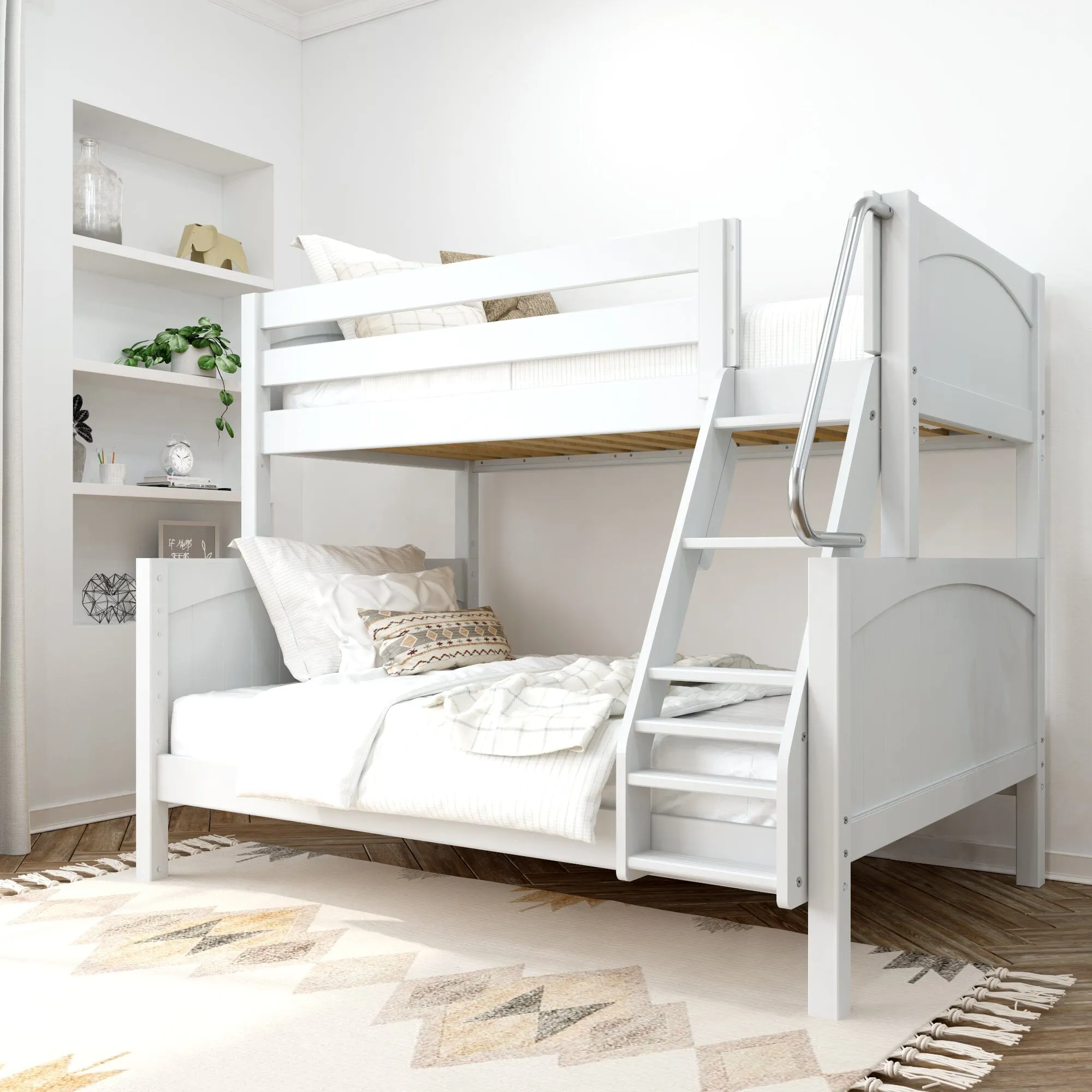 Twin over Full Medium Bunk Bed with Angled Ladder