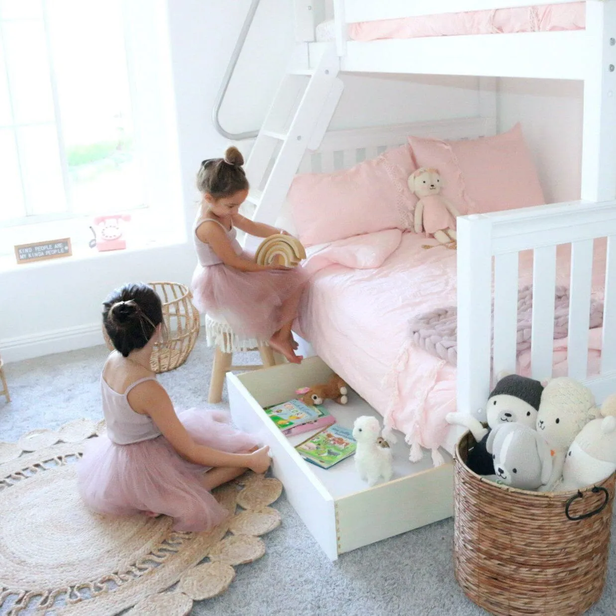 Twin over Full Medium Bunk Bed with Angled Ladder