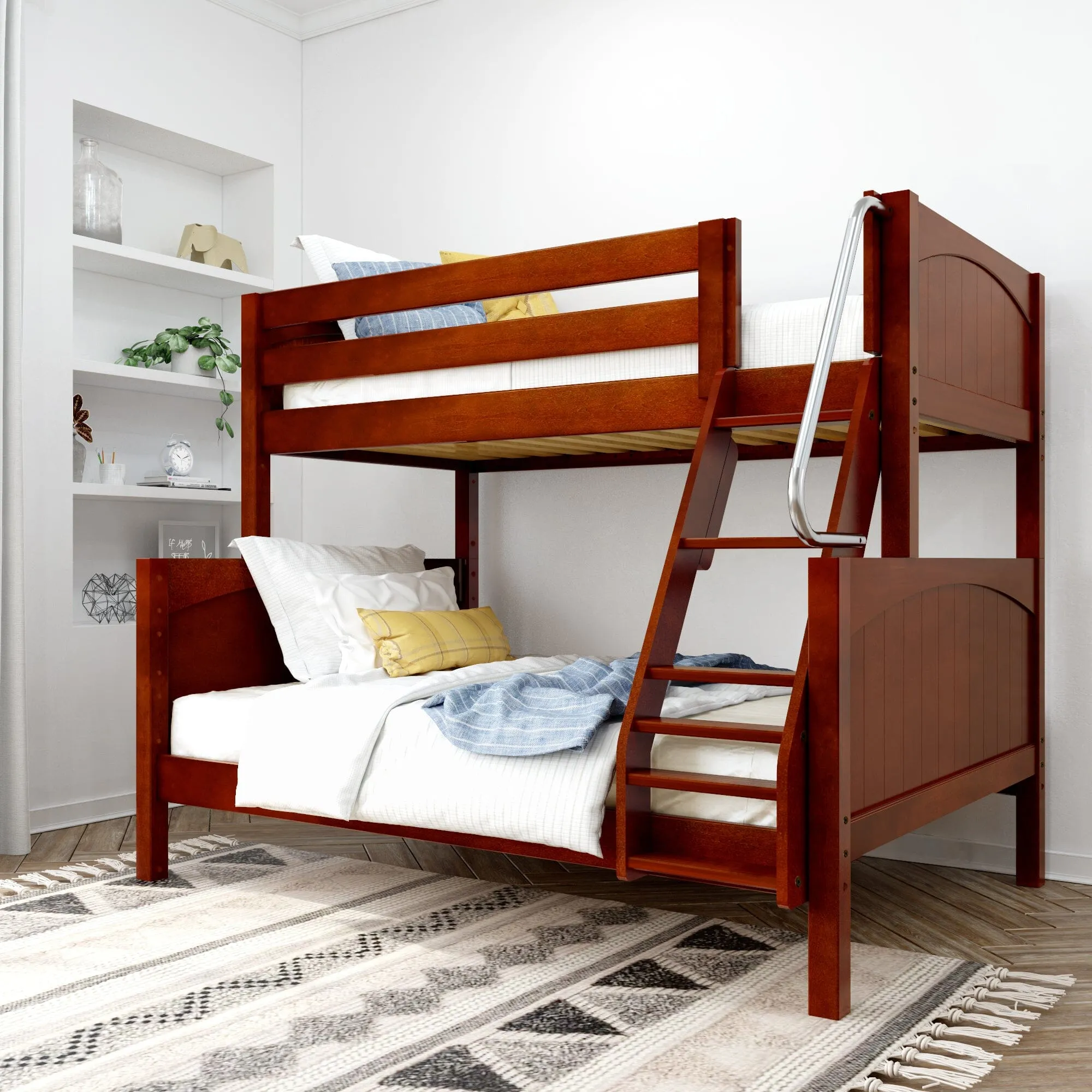 Twin over Full Medium Bunk Bed with Angled Ladder