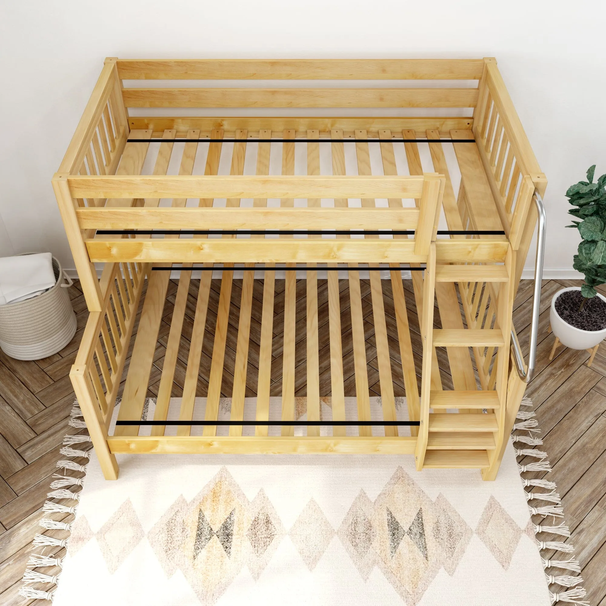 Twin over Full Medium Bunk Bed with Angled Ladder