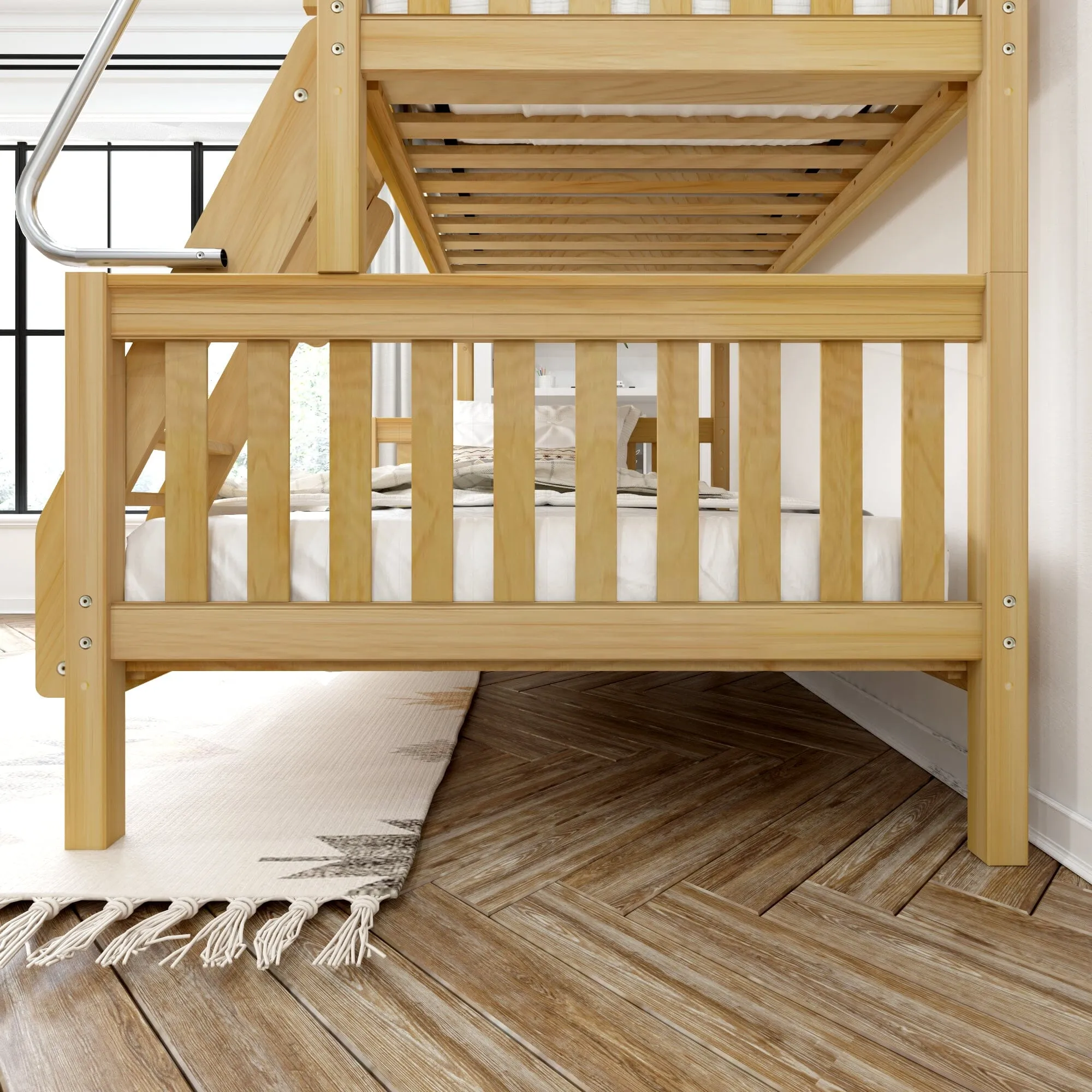 Twin over Full Medium Bunk Bed with Angled Ladder