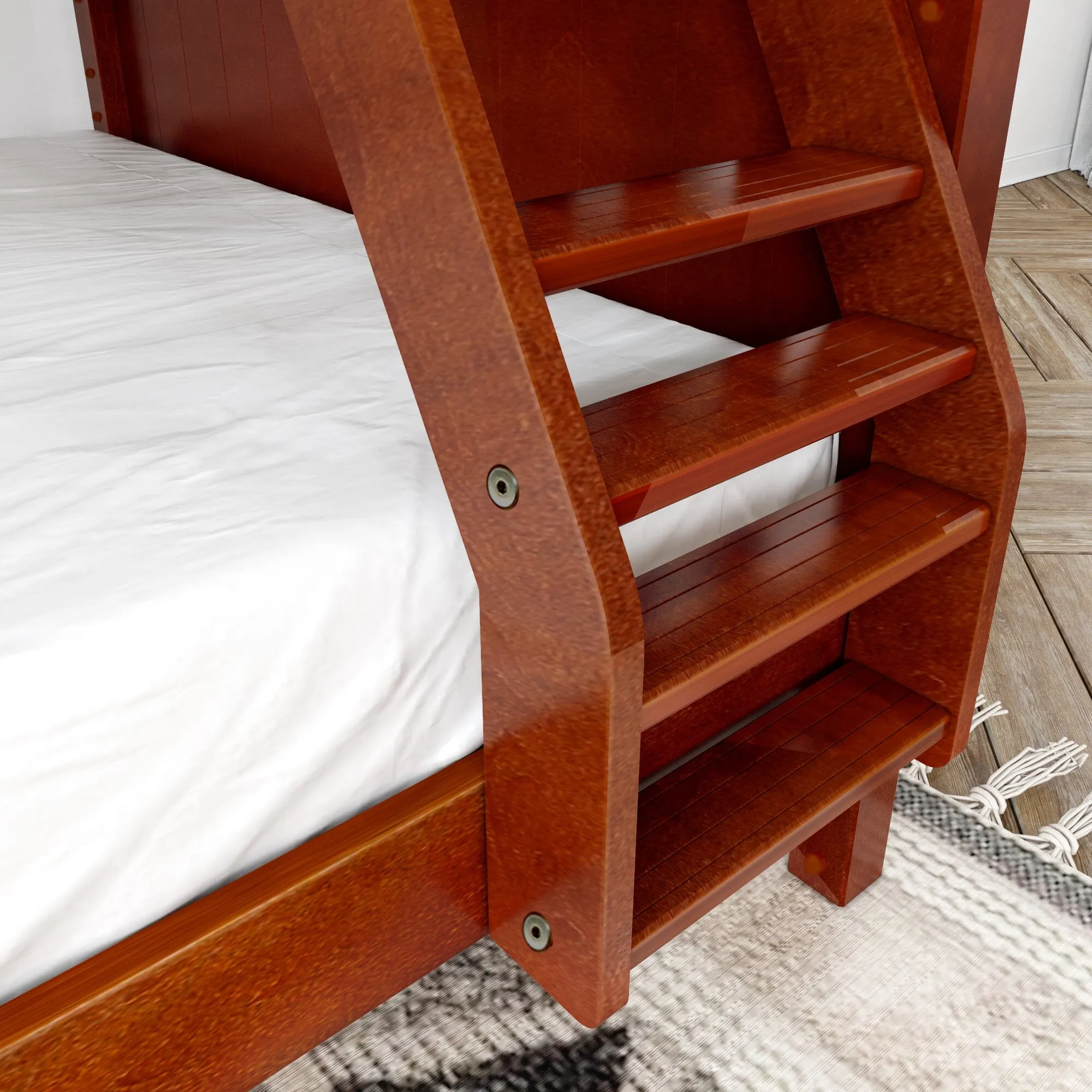 Twin over Full Medium Bunk Bed with Angled Ladder