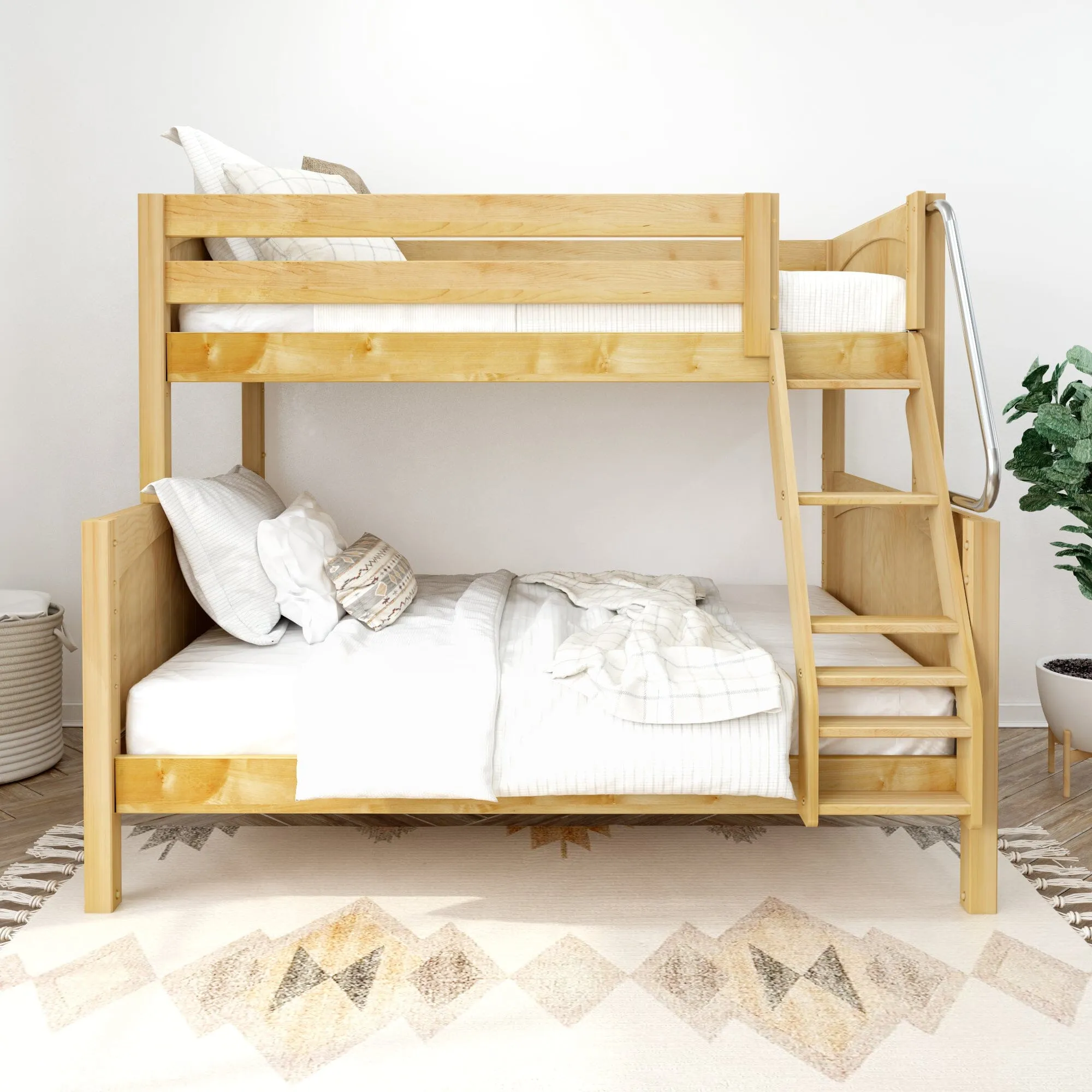 Twin over Full Medium Bunk Bed with Angled Ladder