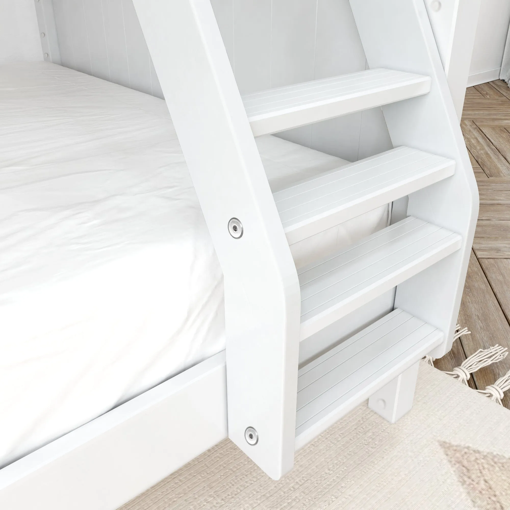Twin over Full Medium Bunk Bed with Angled Ladder