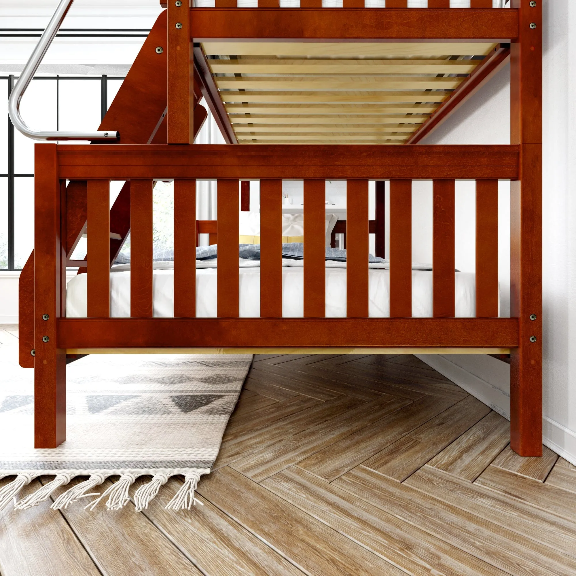Twin over Full Medium Bunk Bed with Angled Ladder