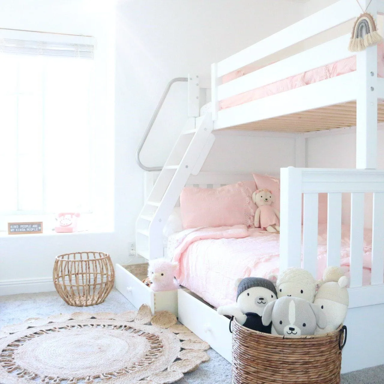 Twin over Full Medium Bunk Bed with Angled Ladder