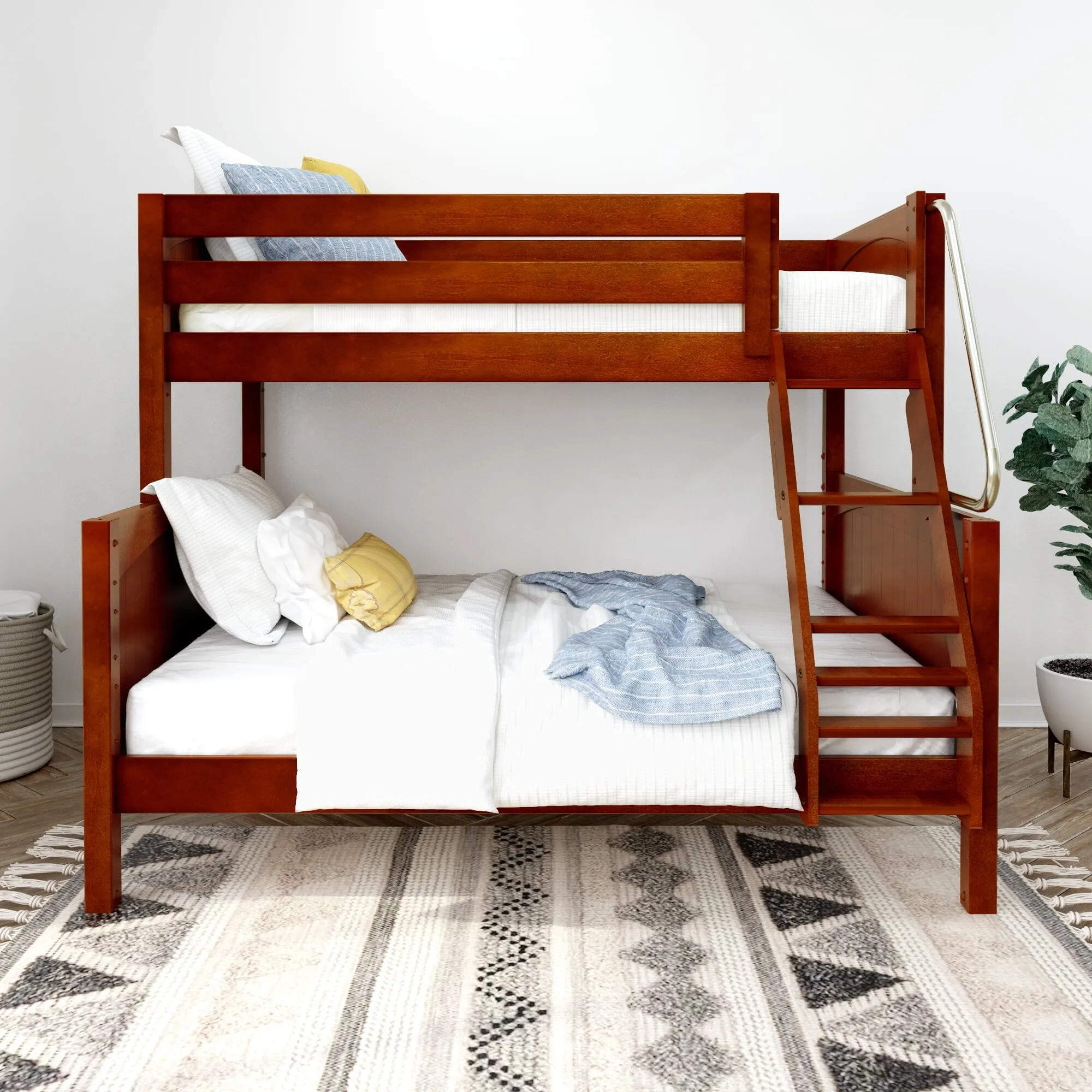 Twin over Full Medium Bunk Bed with Angled Ladder