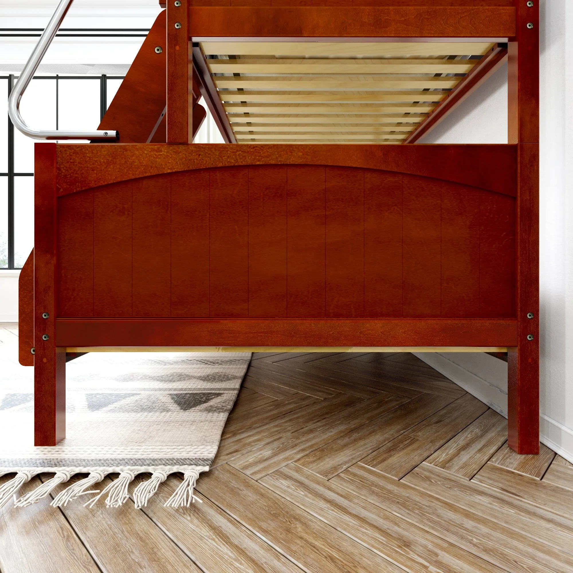 Twin over Full Medium Bunk Bed with Angled Ladder