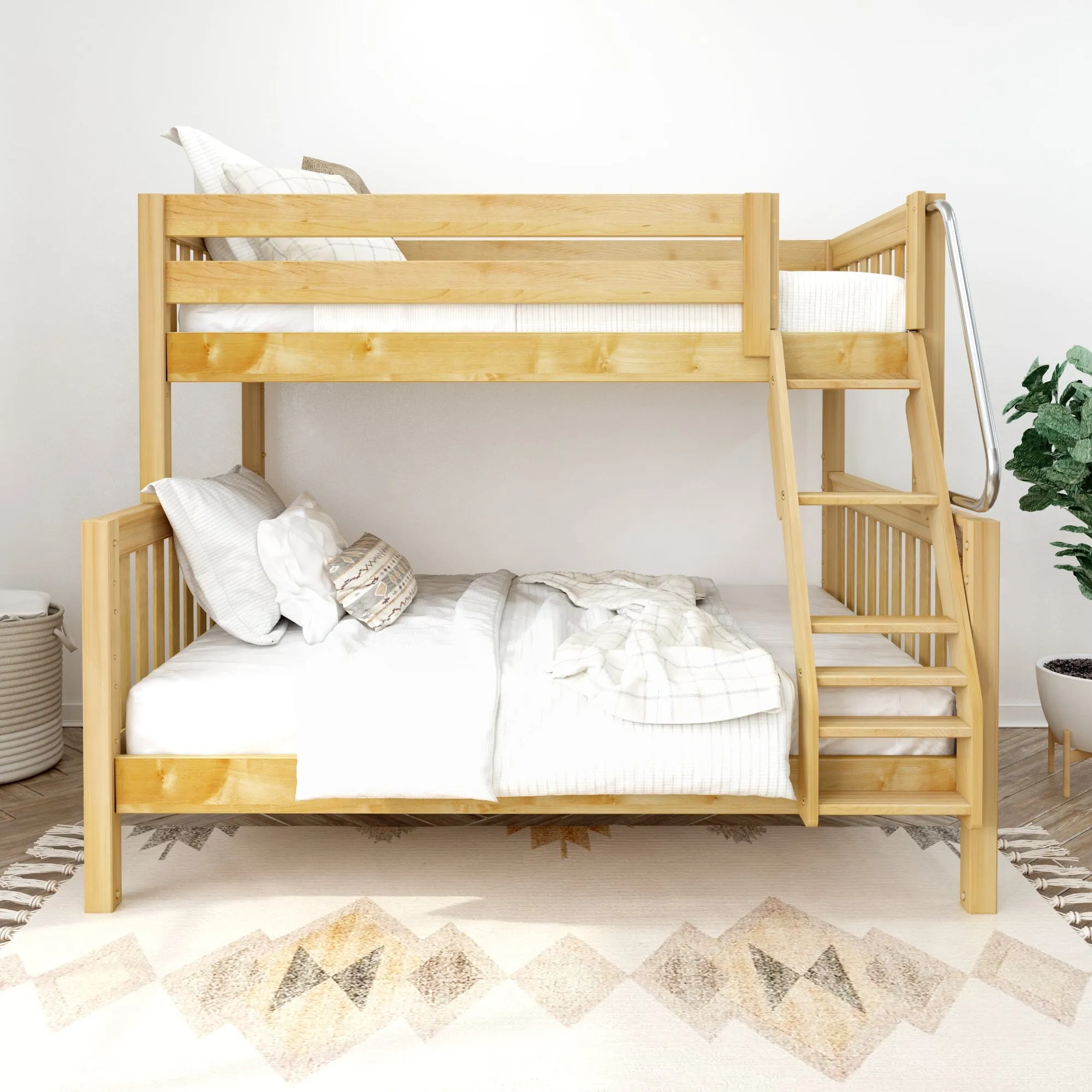 Twin over Full Medium Bunk Bed with Angled Ladder