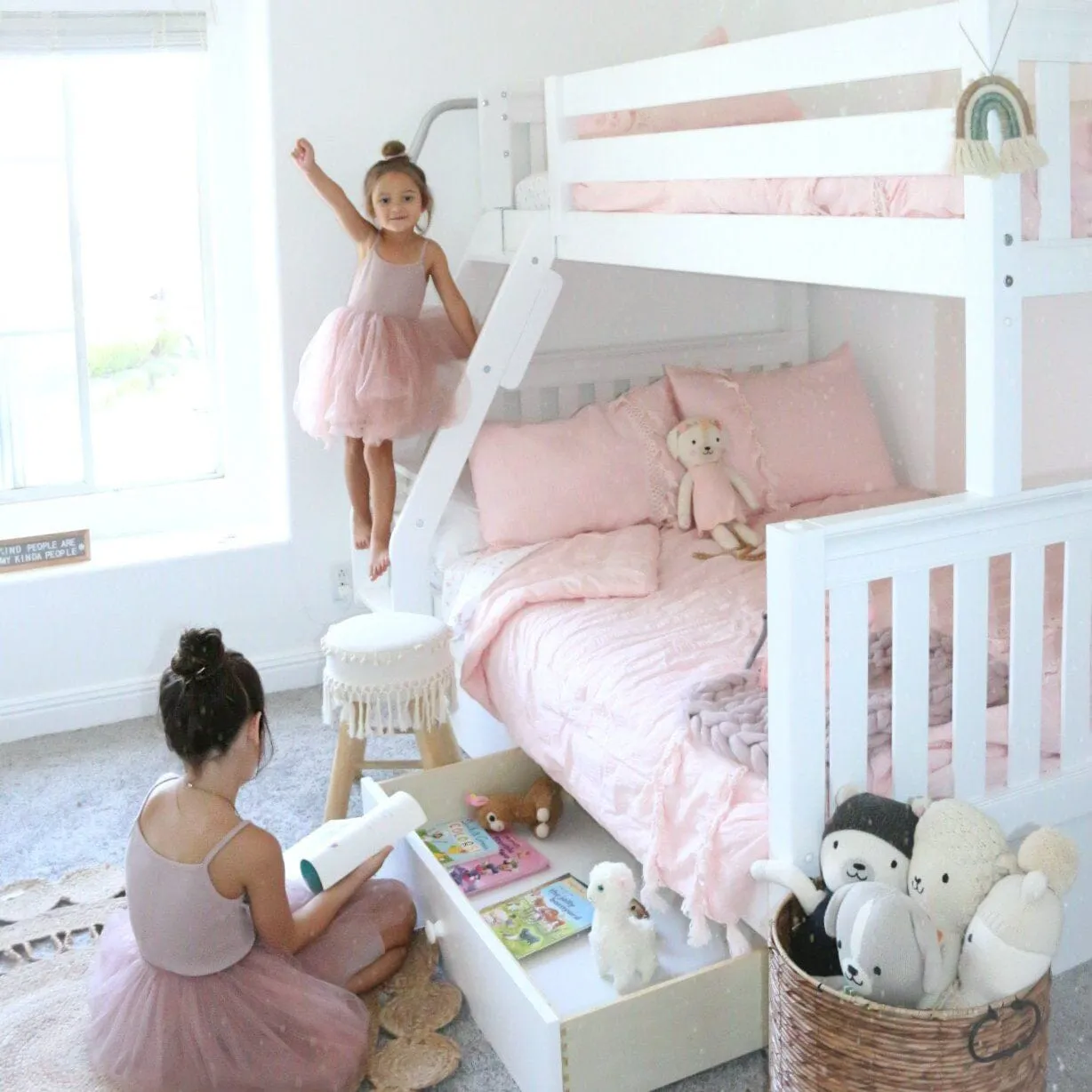 Twin over Full Medium Bunk Bed with Angled Ladder