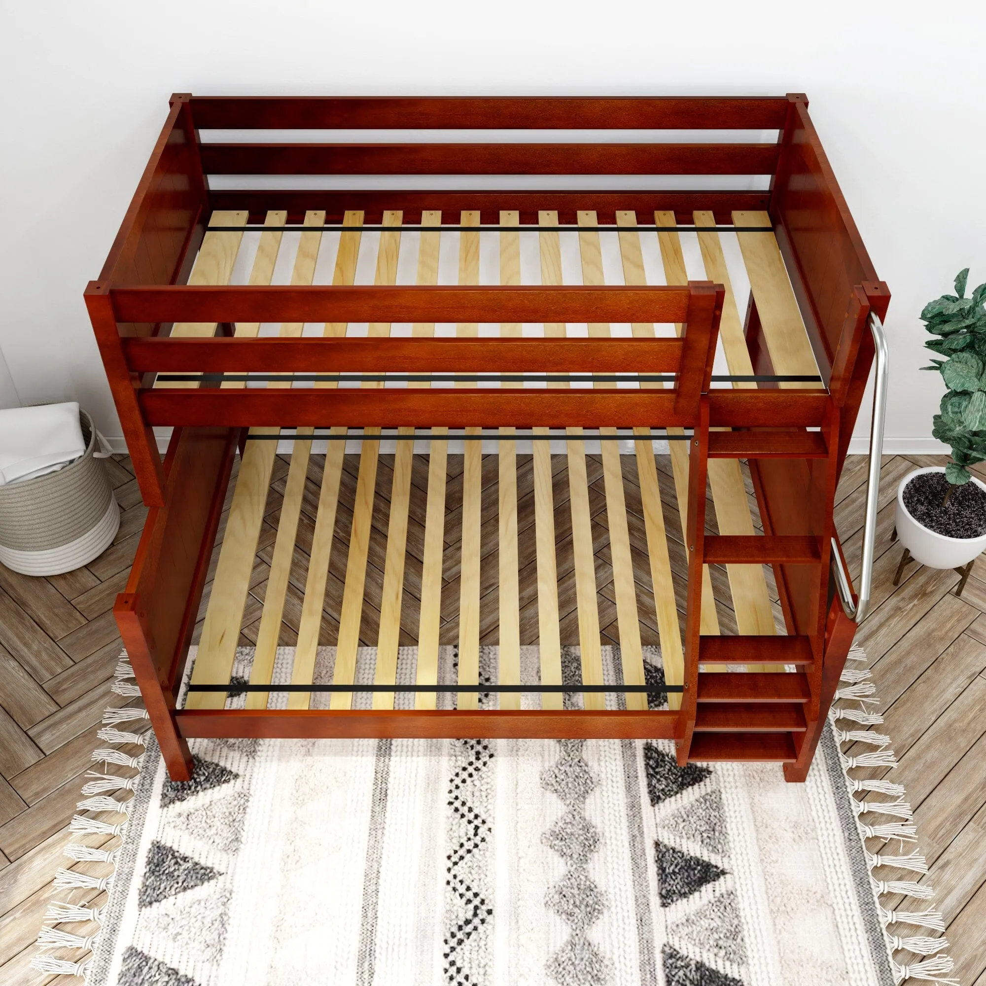 Twin over Full Medium Bunk Bed with Angled Ladder