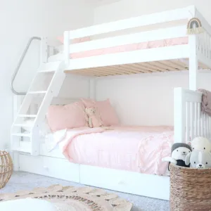 Twin over Full Medium Bunk Bed with Angled Ladder