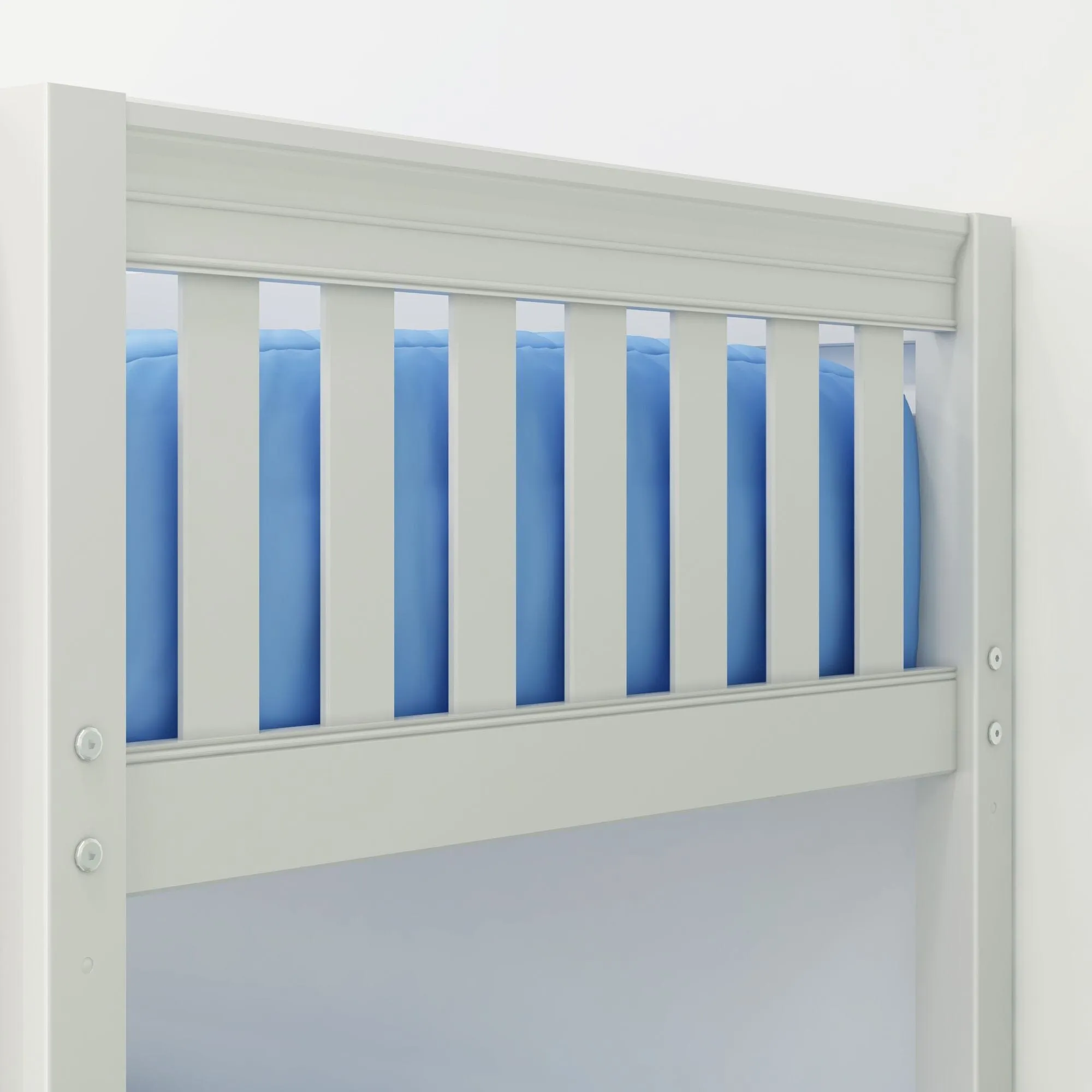 Twin XL Low Bunk Bed with Straight Ladder on Front