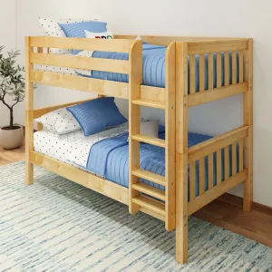 Twin XL Low Bunk Bed with Straight Ladder on Front