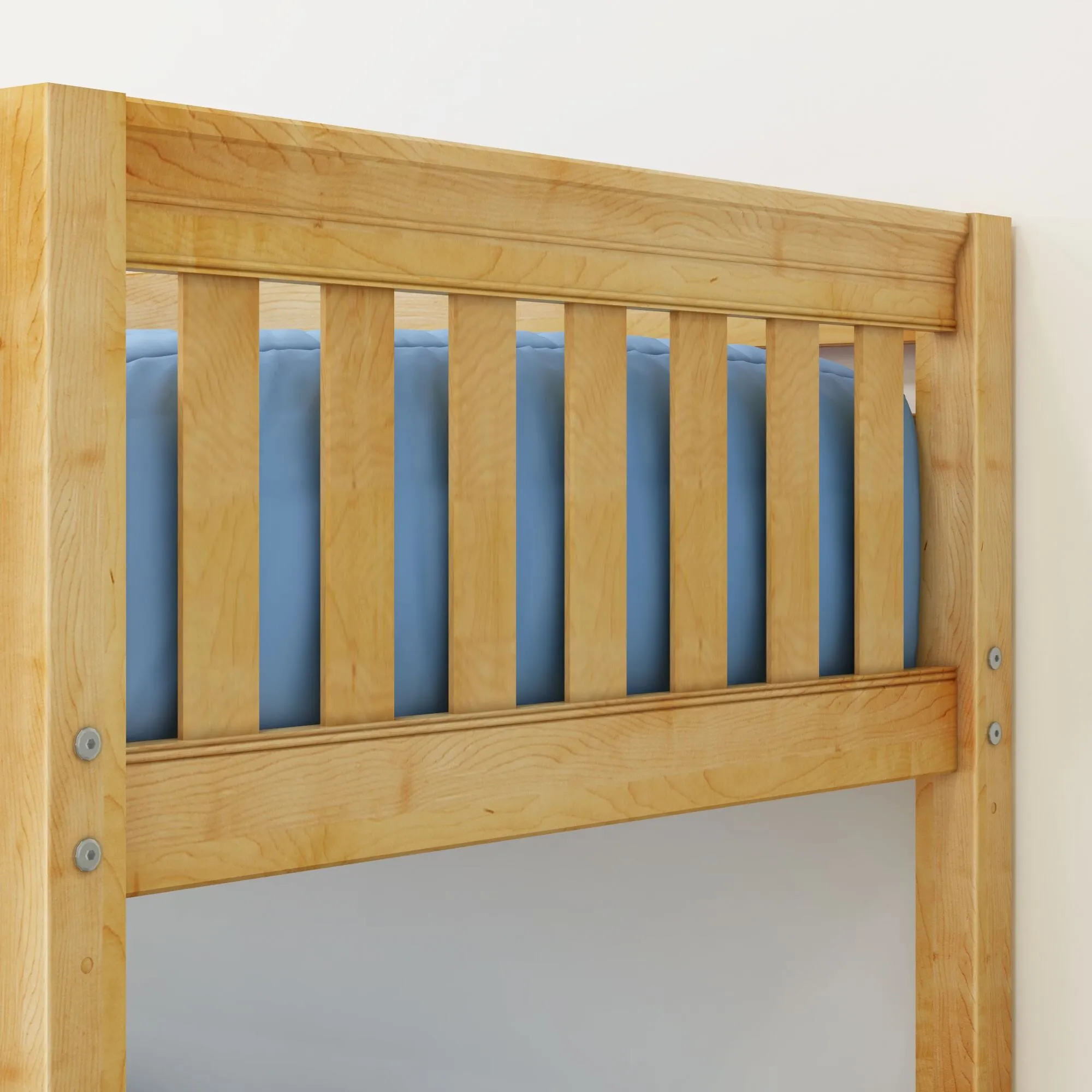 Twin XL Low Bunk Bed with Straight Ladder on Front