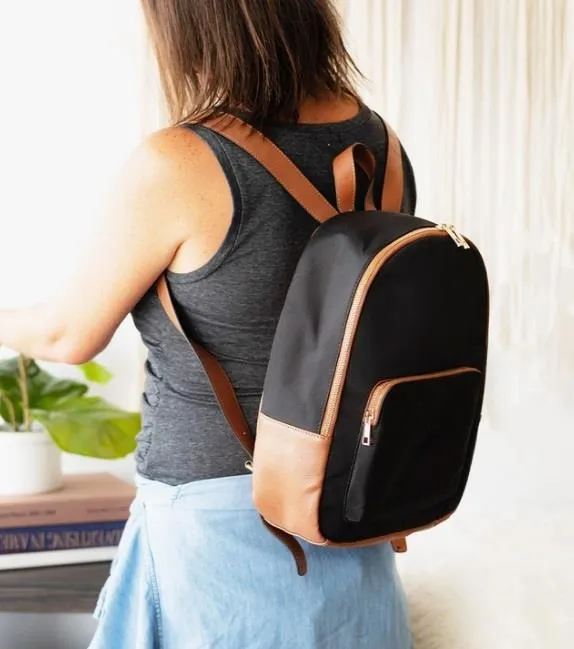 Viv & Lou Lauren Black Nylon Backpack