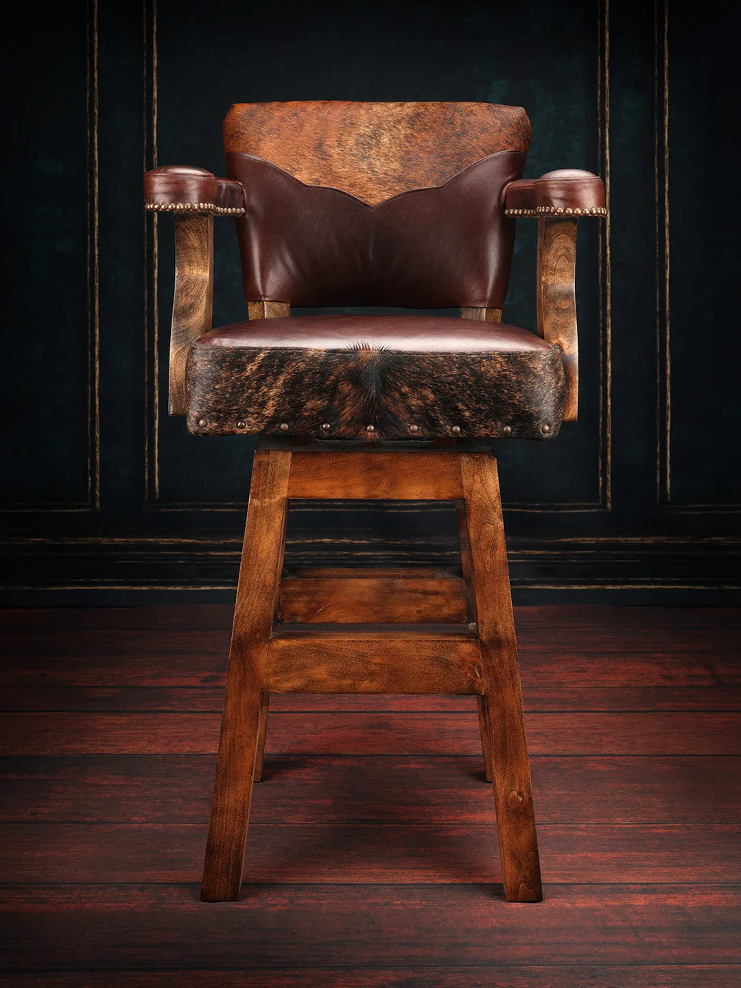 Western Cowhide Chisum Bar Stool