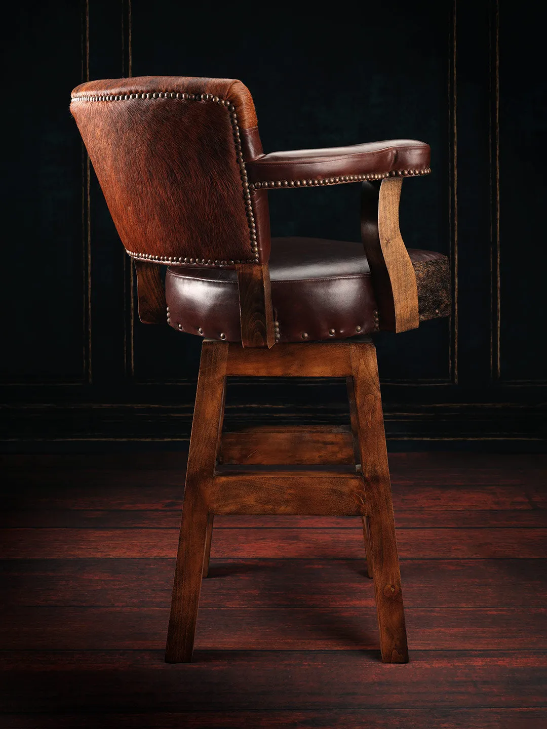 Western Cowhide Chisum Bar Stool