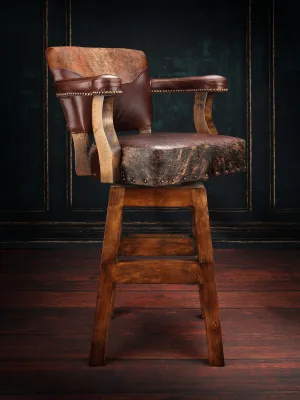 Western Cowhide Chisum Bar Stool