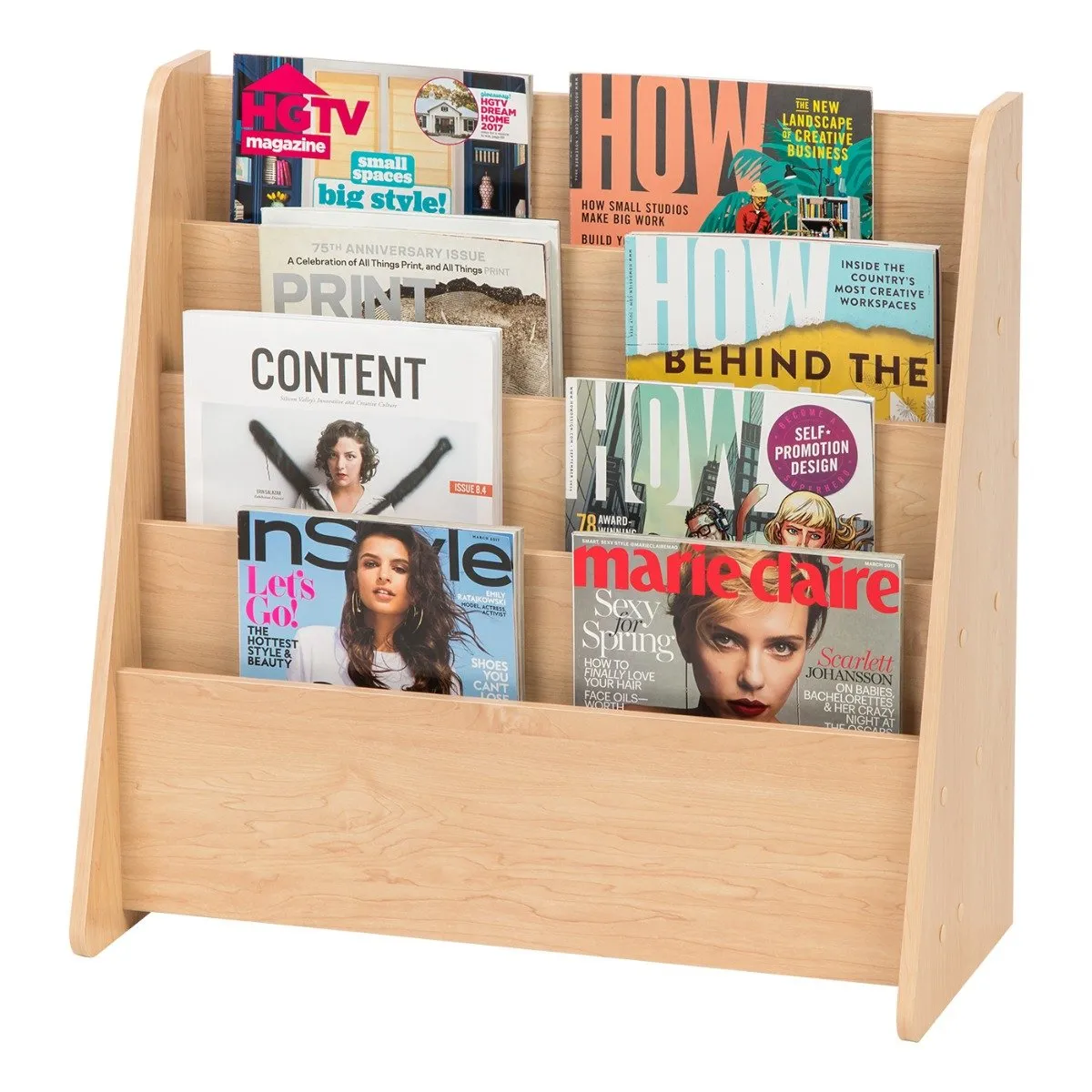 Wide 4 Pocket Magazine Rack