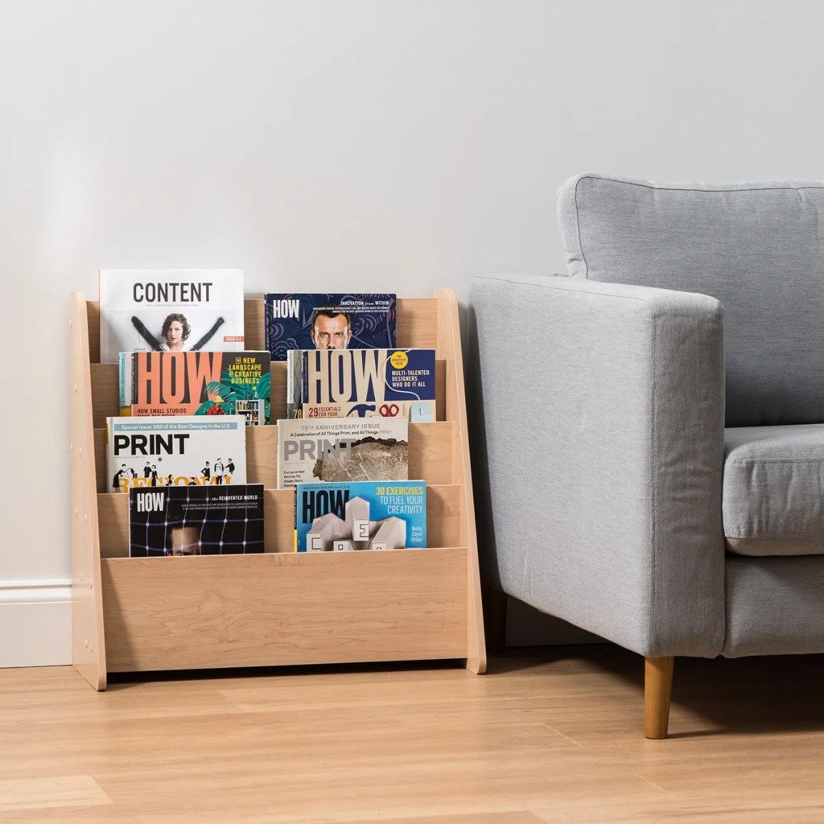 Wide 4 Pocket Magazine Rack