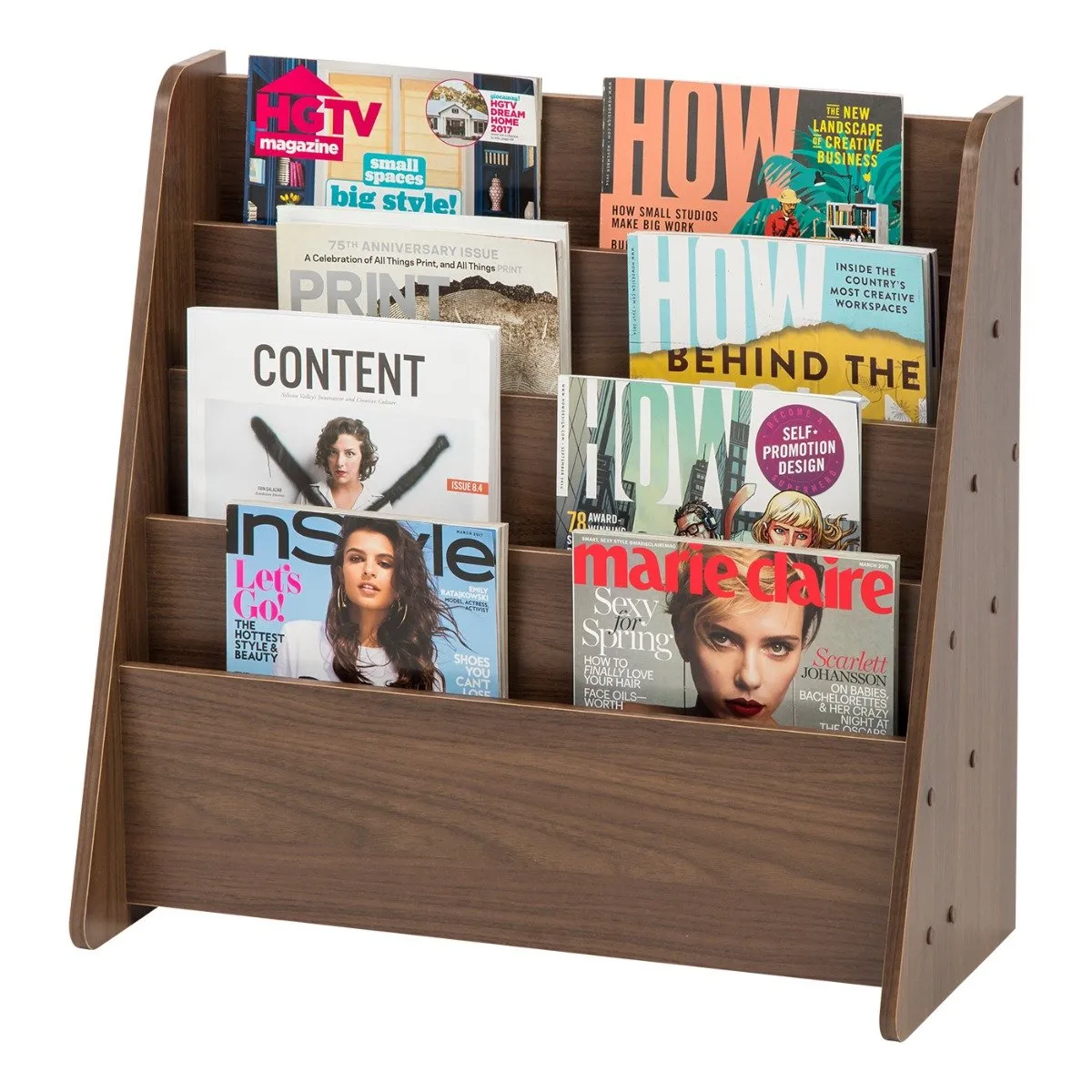 Wide 4 Pocket Magazine Rack