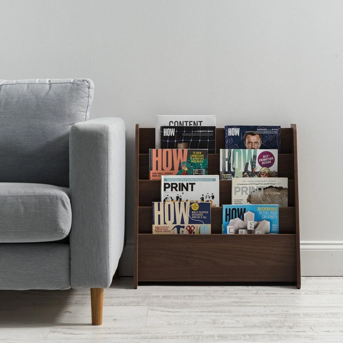 Wide 4 Pocket Magazine Rack