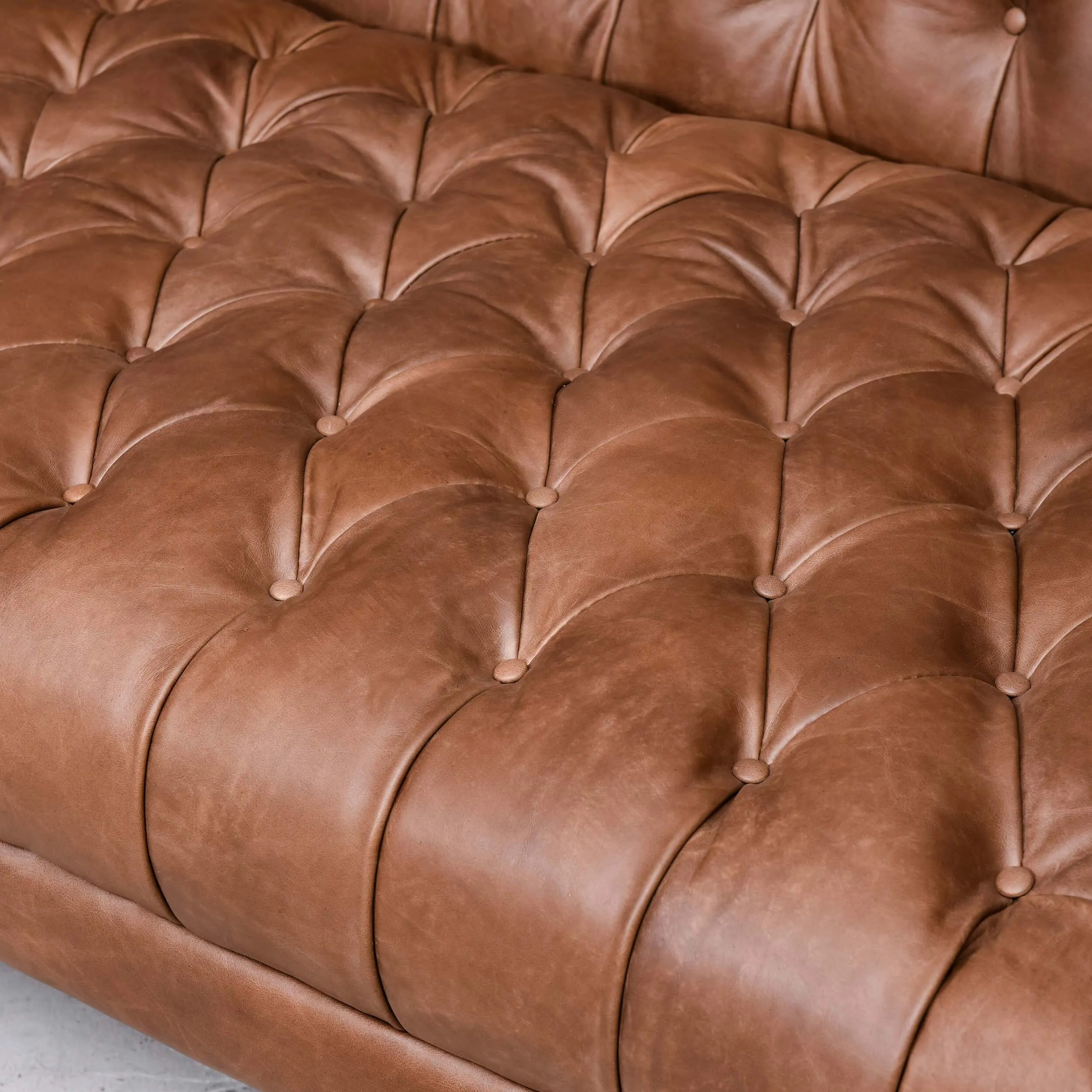 Williams Leather 90" Sofa, Washed Chocolate