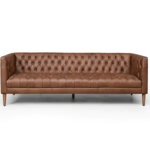 Williams Leather 90" Sofa, Washed Chocolate