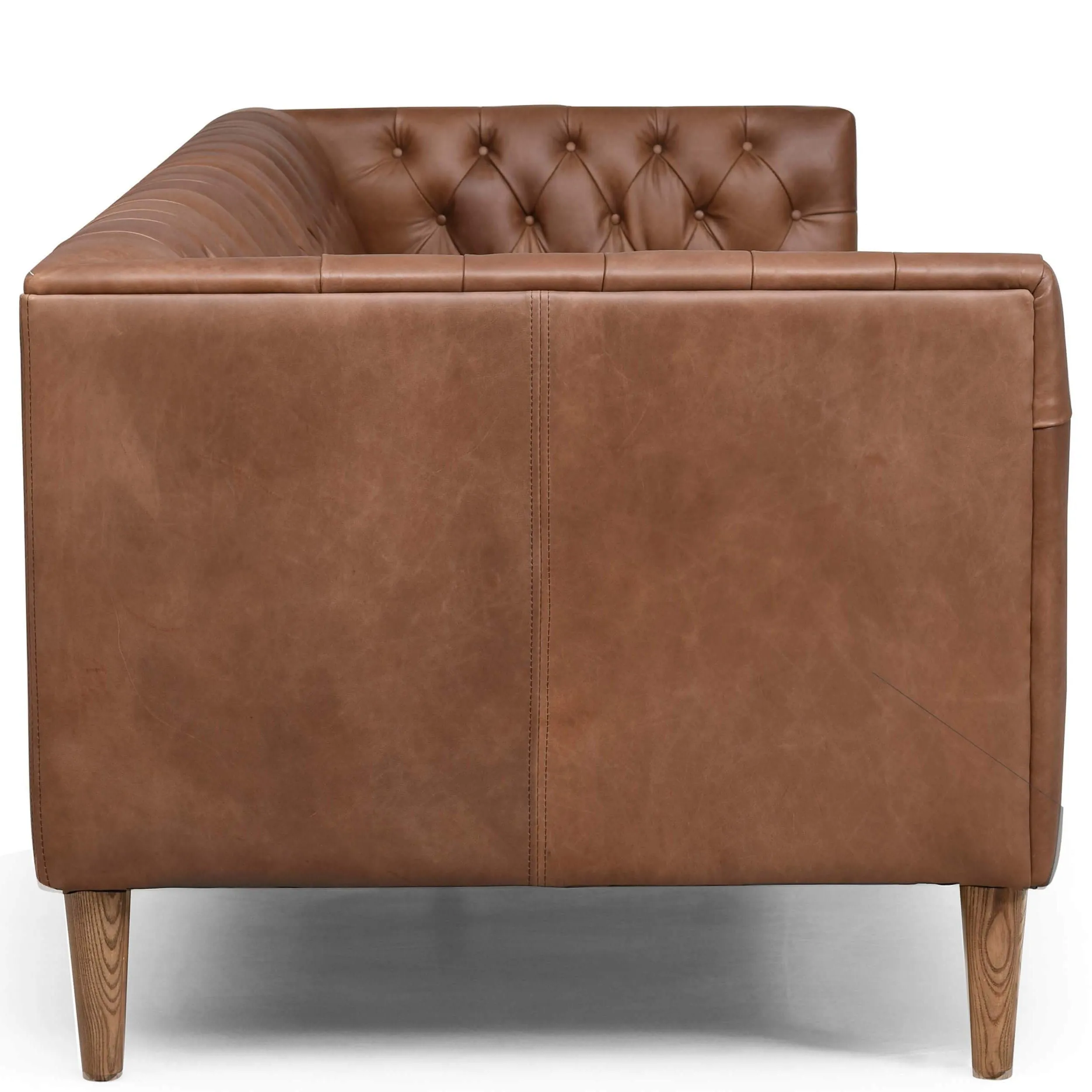 Williams Leather 90" Sofa, Washed Chocolate