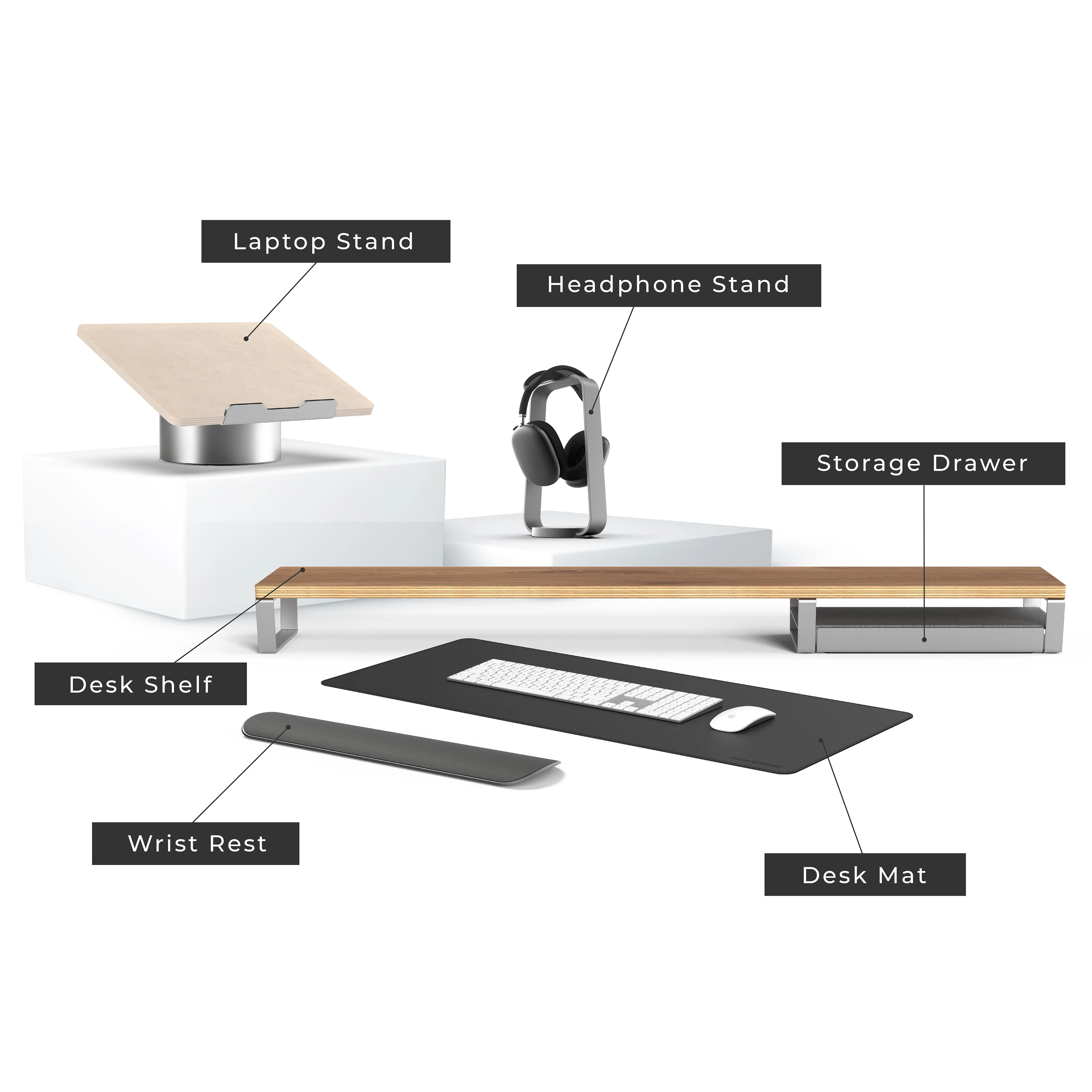 Workspace Essentials Bundle with Laptop Stand