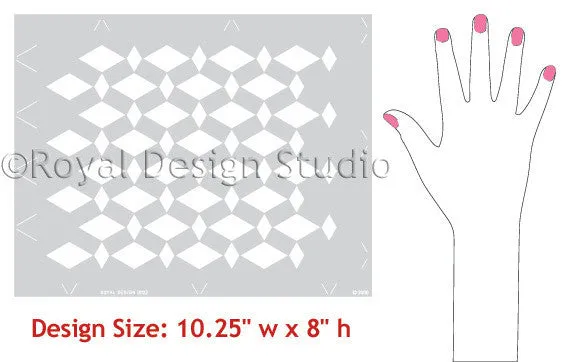 Zelij Diamonds Moroccan Stencil